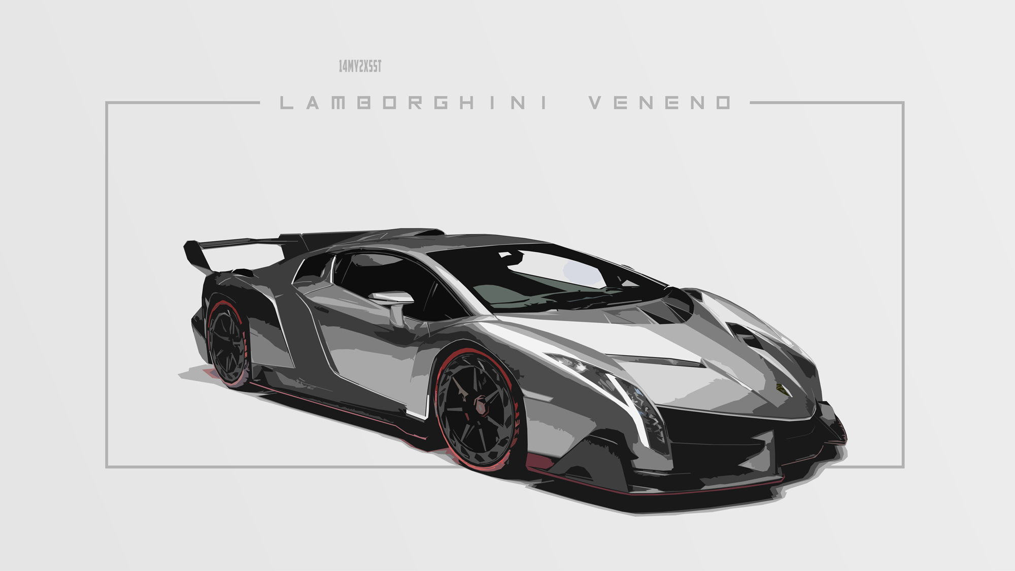 Lamborghini Lamborghini Veneno Car Artistic Sport Car Black Amp White 2000x1125