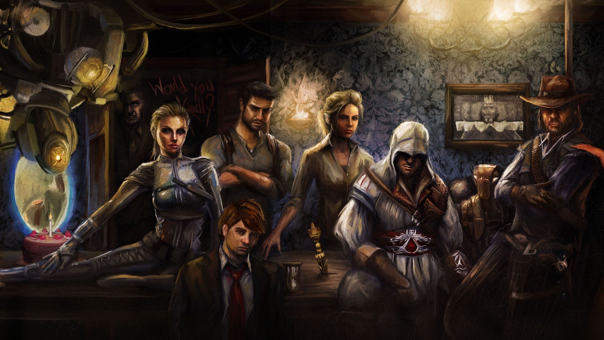 Portal Game BioShock Assassins Creed Red Dead Redemption Metal Gear Solid 3 Snake Eater Ezio Auditor 1920x1080