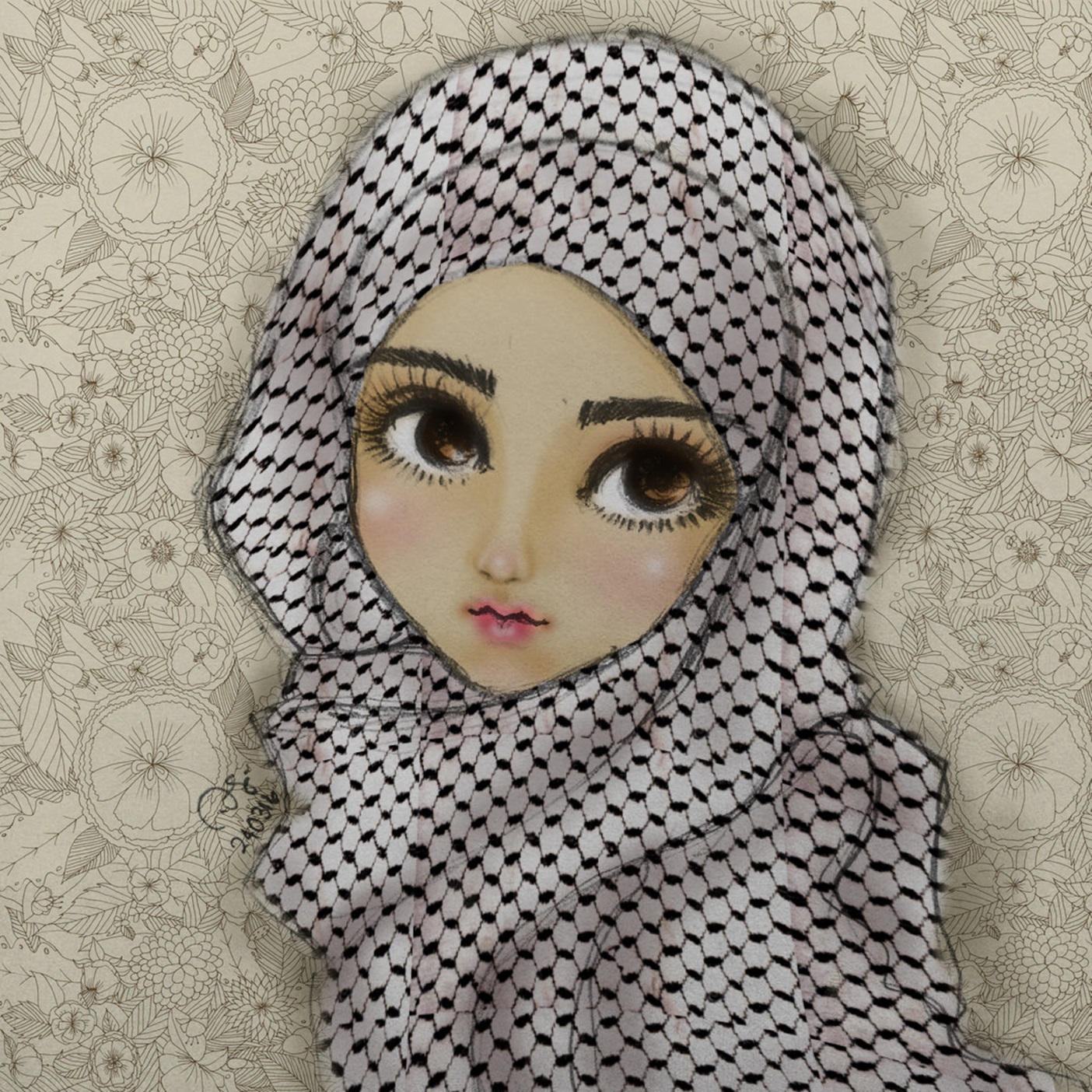 Caricature Doll Palestine Children Eyes 1404x1404