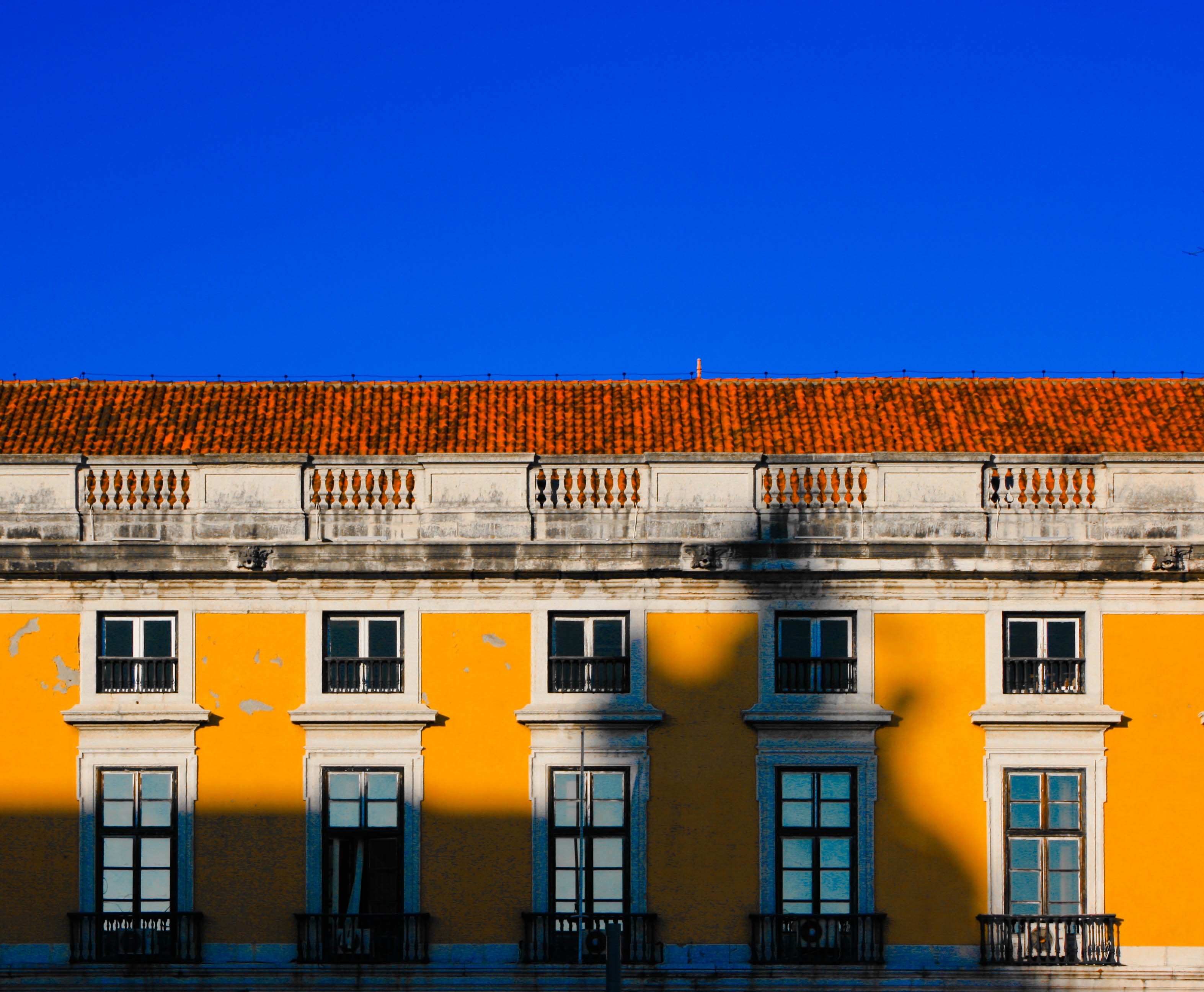 Lisbon Window Yellow Sky Architecture Old 3146x2592