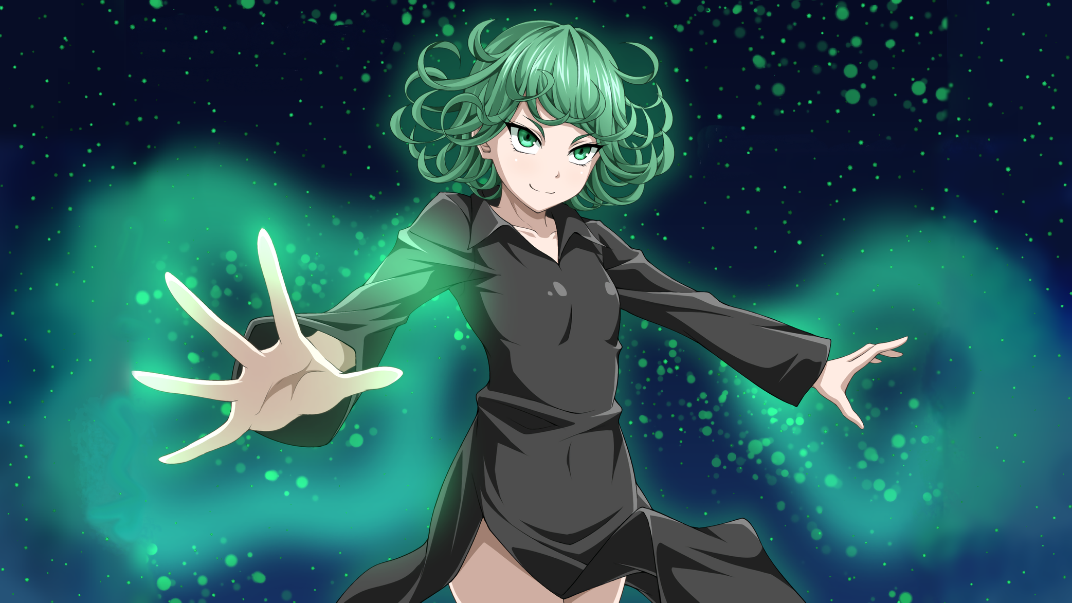 One Punch Man Tatsumaki Anime Girls Green Hair Green Eyes 2085x1173