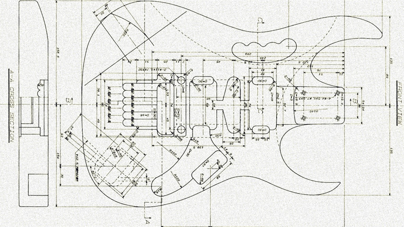 Music Ibanez Guitar Blueprints Musical Instrument 1366x768