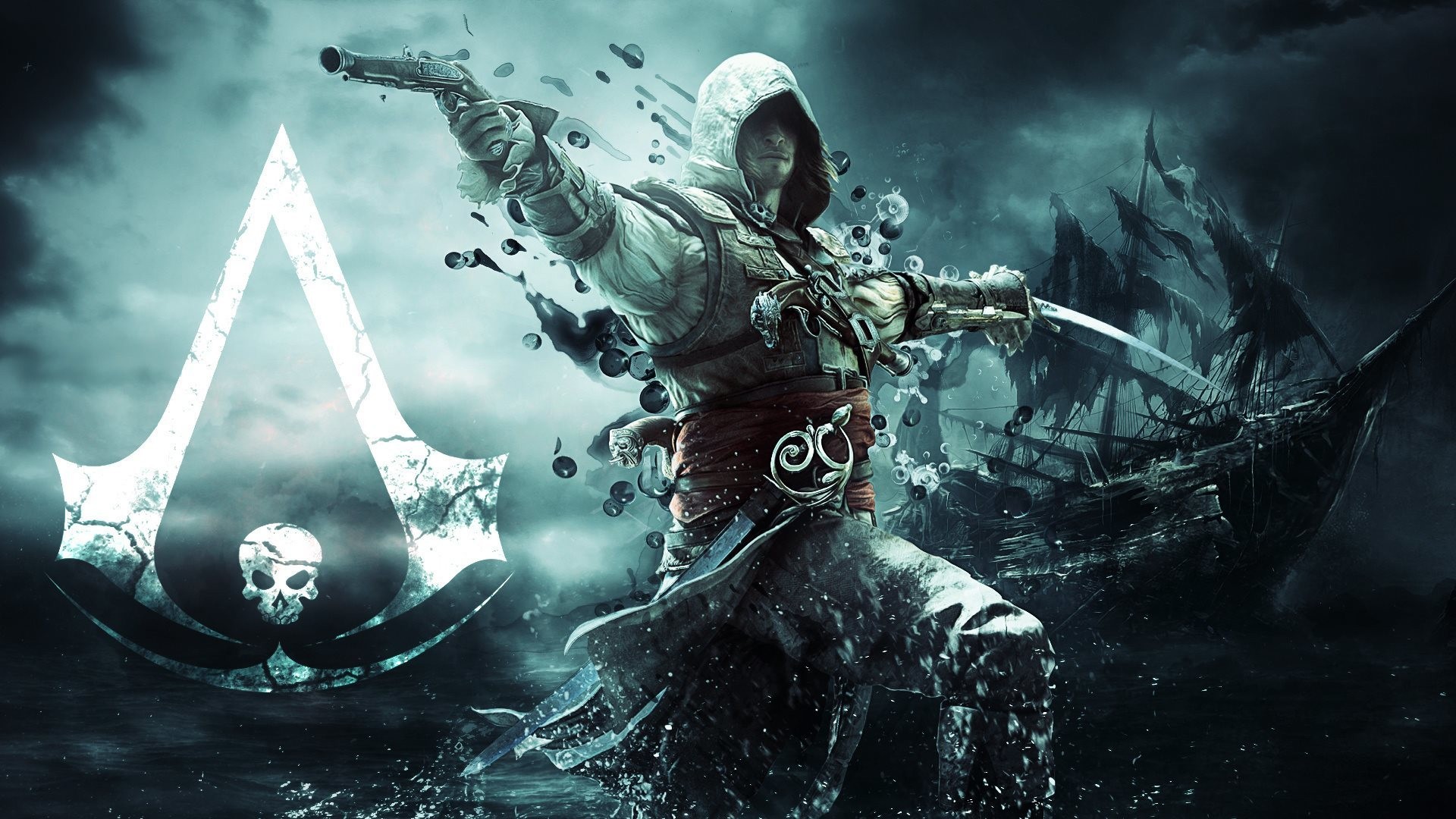 Video Games Assassins Creed Assassins Creed Black Flag Cyan 1920x1080
