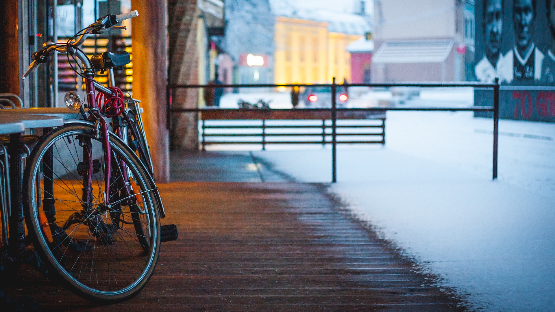 Bicycle Vehicle Winter Snow Cold Bosnia 1920x1080