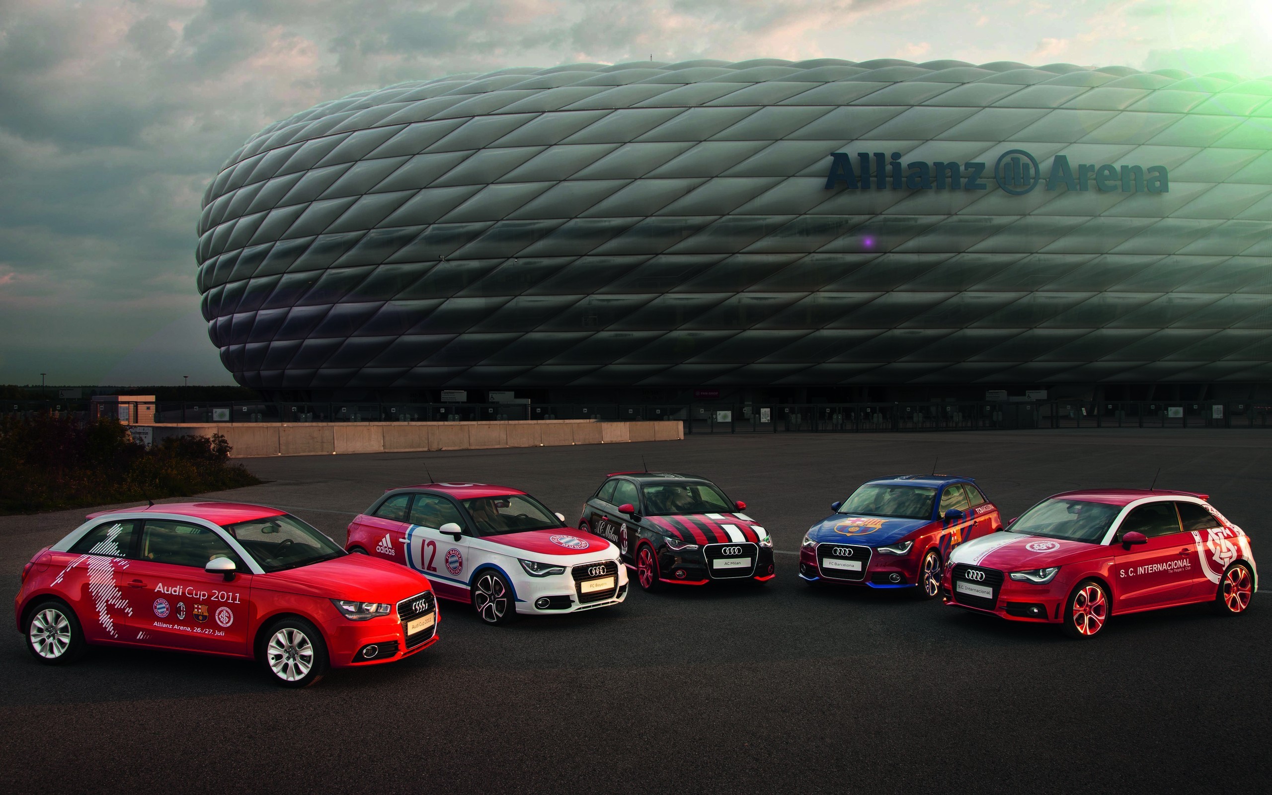 Car Audi A1 Allianz Arena 2560x1600