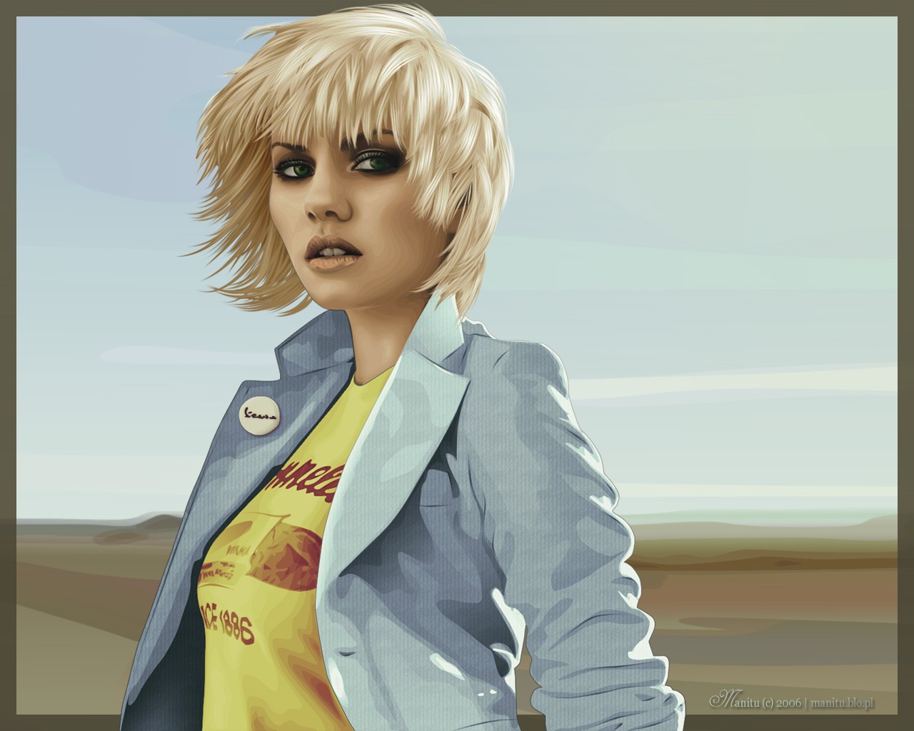 Women Elisha Cuthbert Fan Art Artwork Actress Blonde Vexel 1280x1024