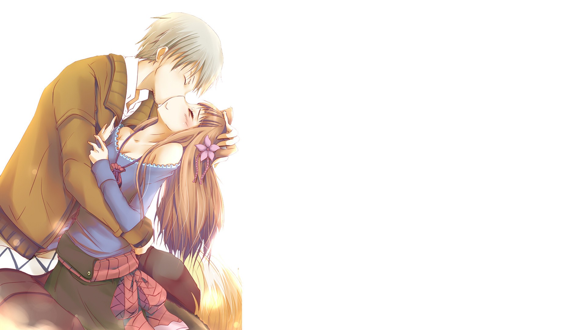 Spice And Wolf Holo Spice And Wolf Kissing Lawrence Kraft Okamimimi Anime Boys Anime Girls 1920x1080