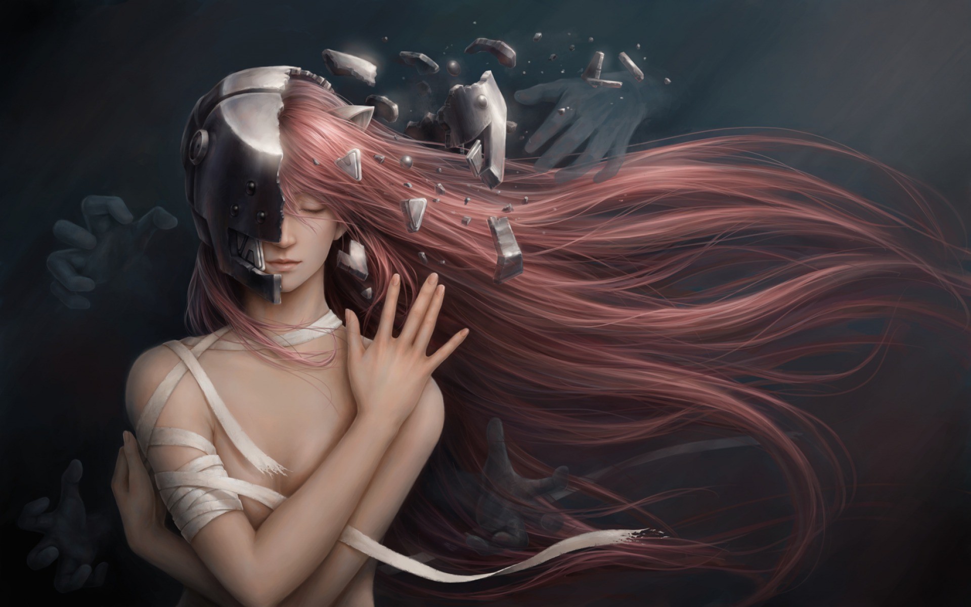 Anime Anime Girls Anime Anime Anime Girls Elfen Lied Pink Hair Nyu Lucy Elfen Lied Monster Girl Long 1920x1200