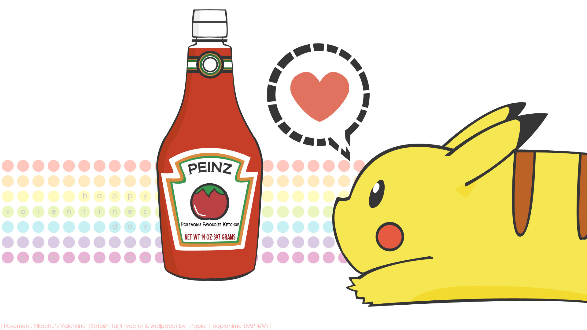 Ketchup Pikachu Heart 1920x1080
