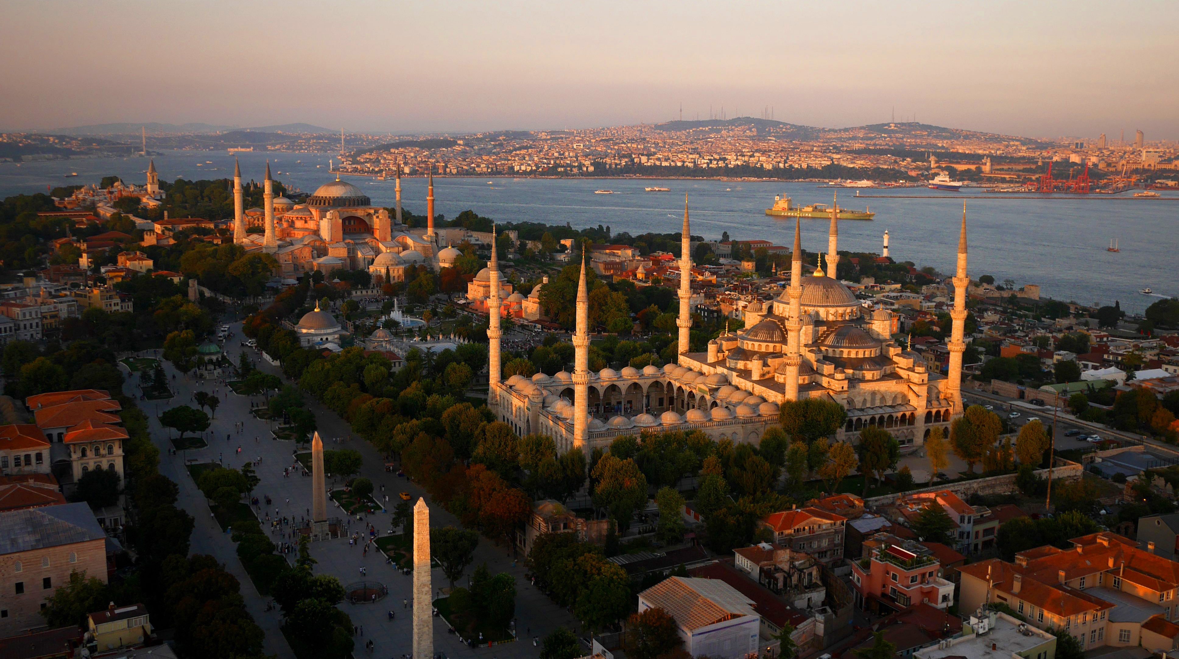 City Cityscape Istanbul Hagia Sophia Mosque Sultan Ahmed Mosque Turkey Ottoman Architecture Ottoman  3872x2167