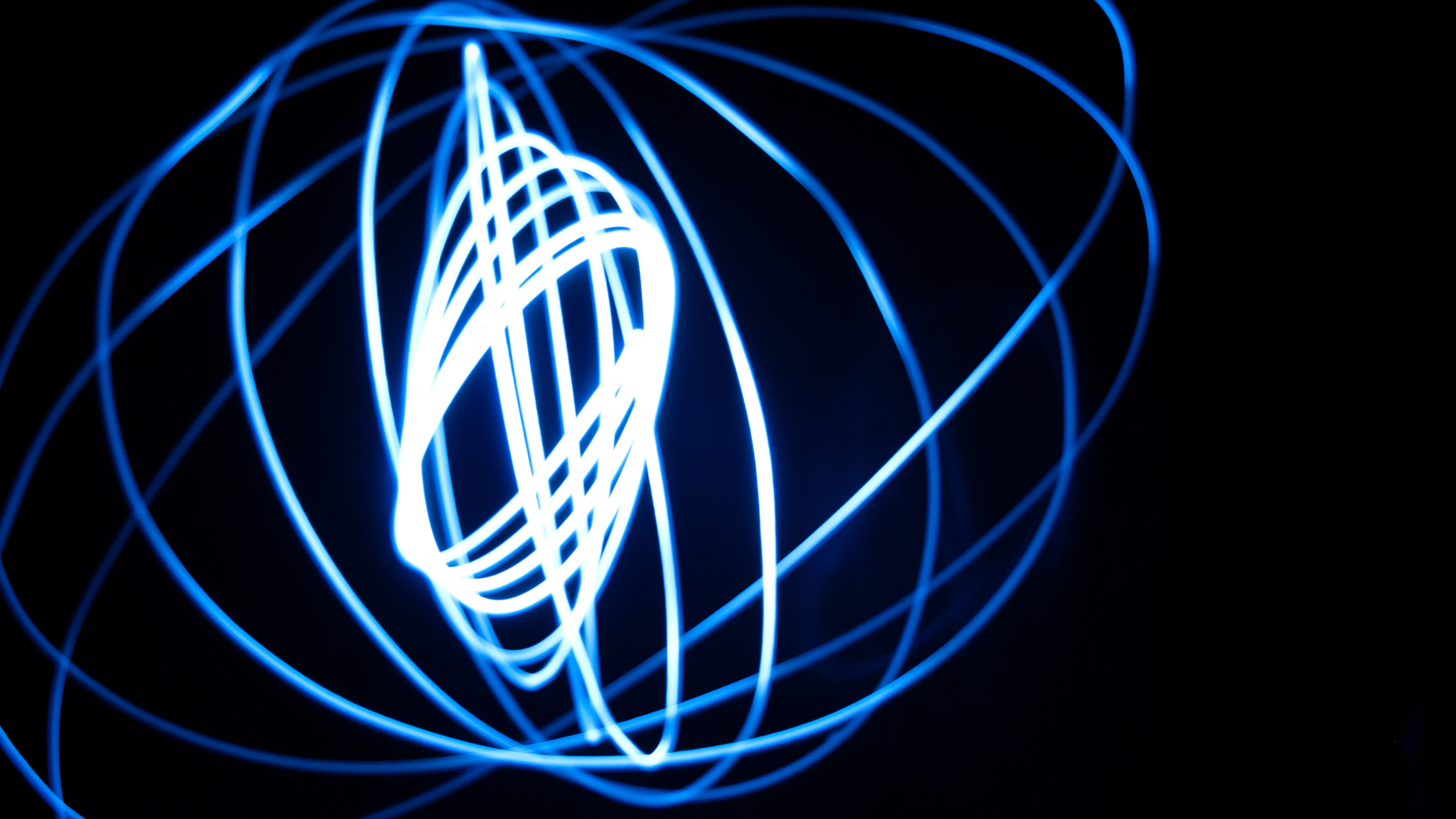Long Exposure Light Graffiti Simple Background Abstract Black Background 3840x2160