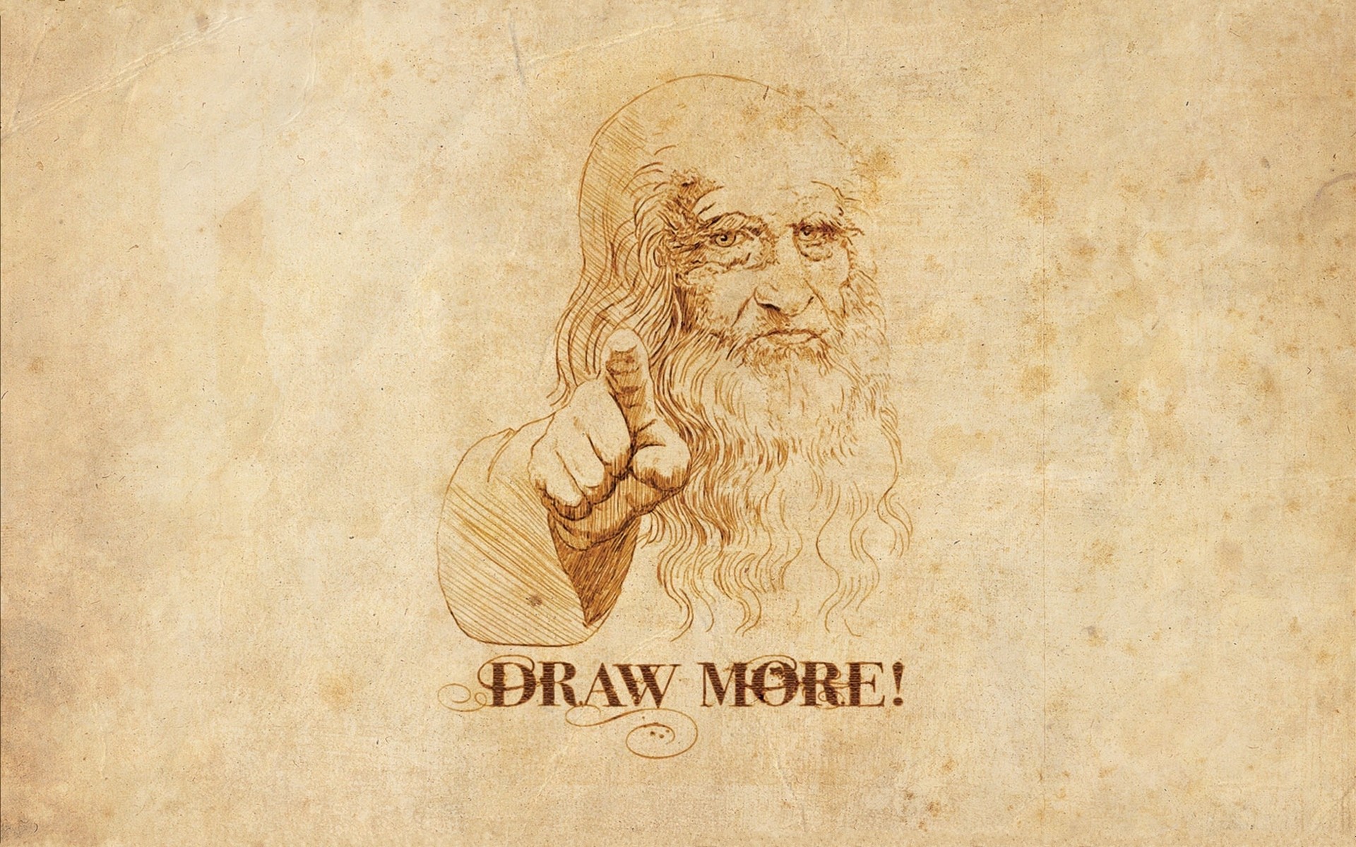 Leonardo Da Vinci Humor Typography 1920x1200