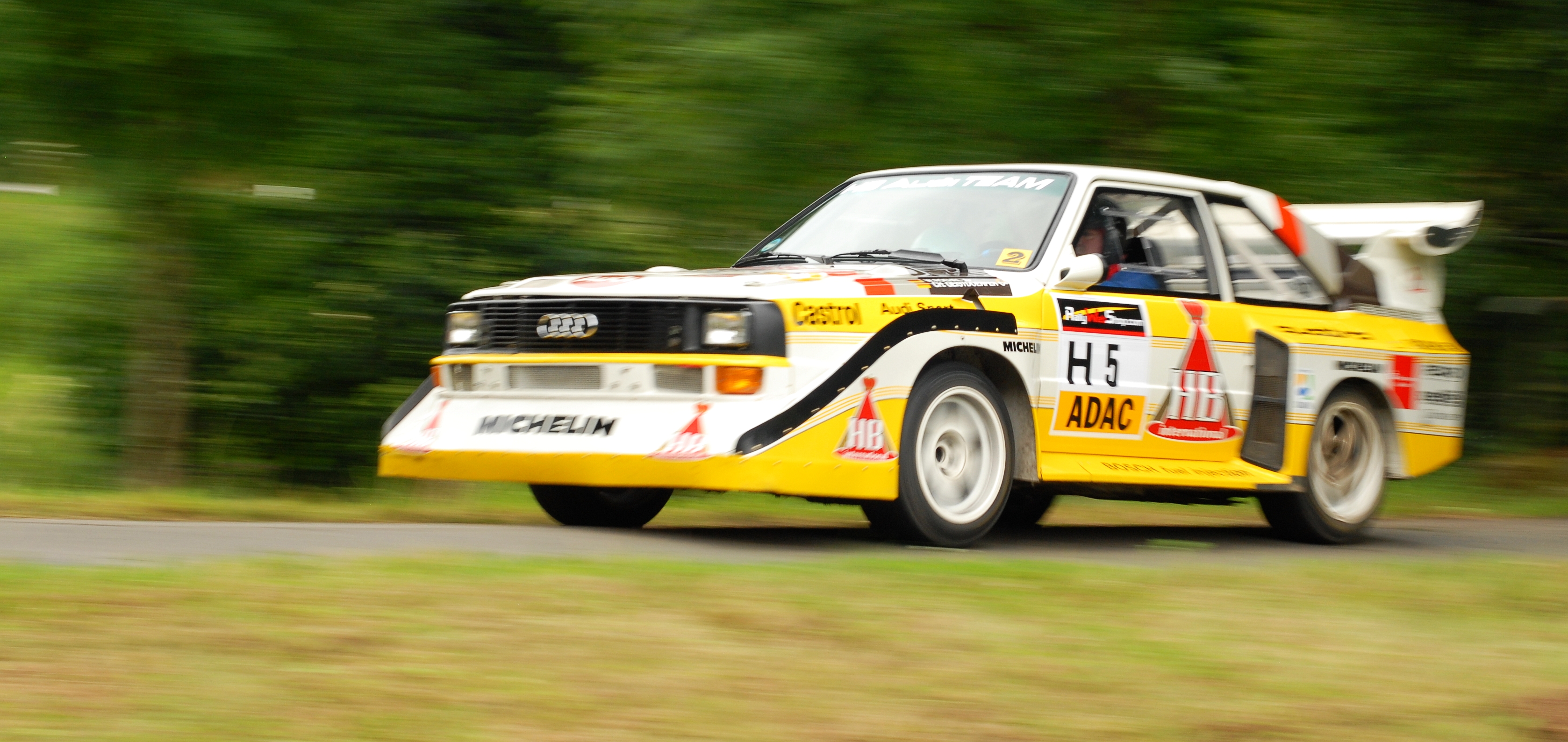 Audi Rally Cars Audi Quattro Vintage Car Group B Front Angle View 3355x1588