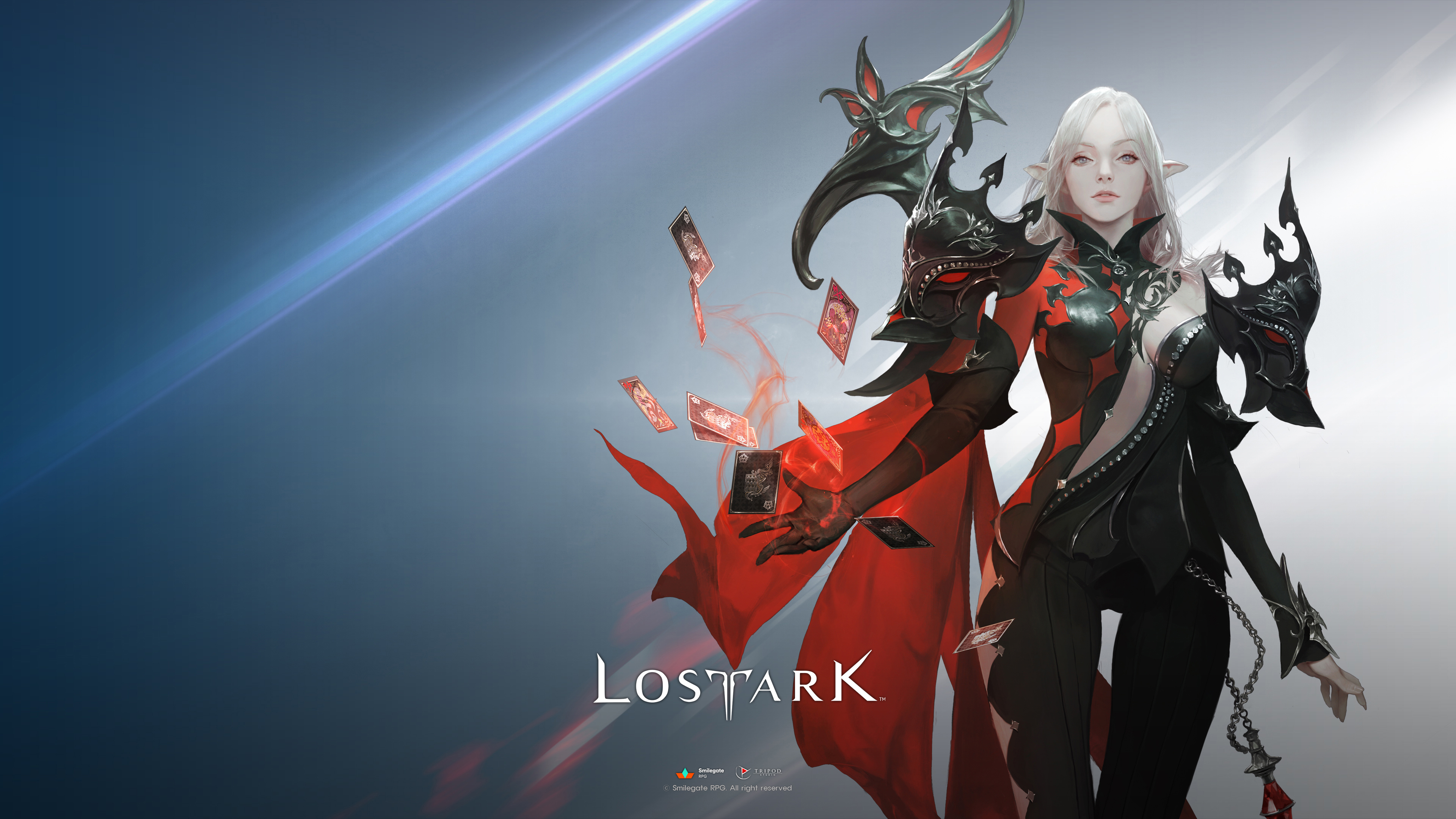 Lost Ark Lost Ark 2018 2018 Year Fantasy Girl White Hair Simple Background PC Gaming 3840x2160