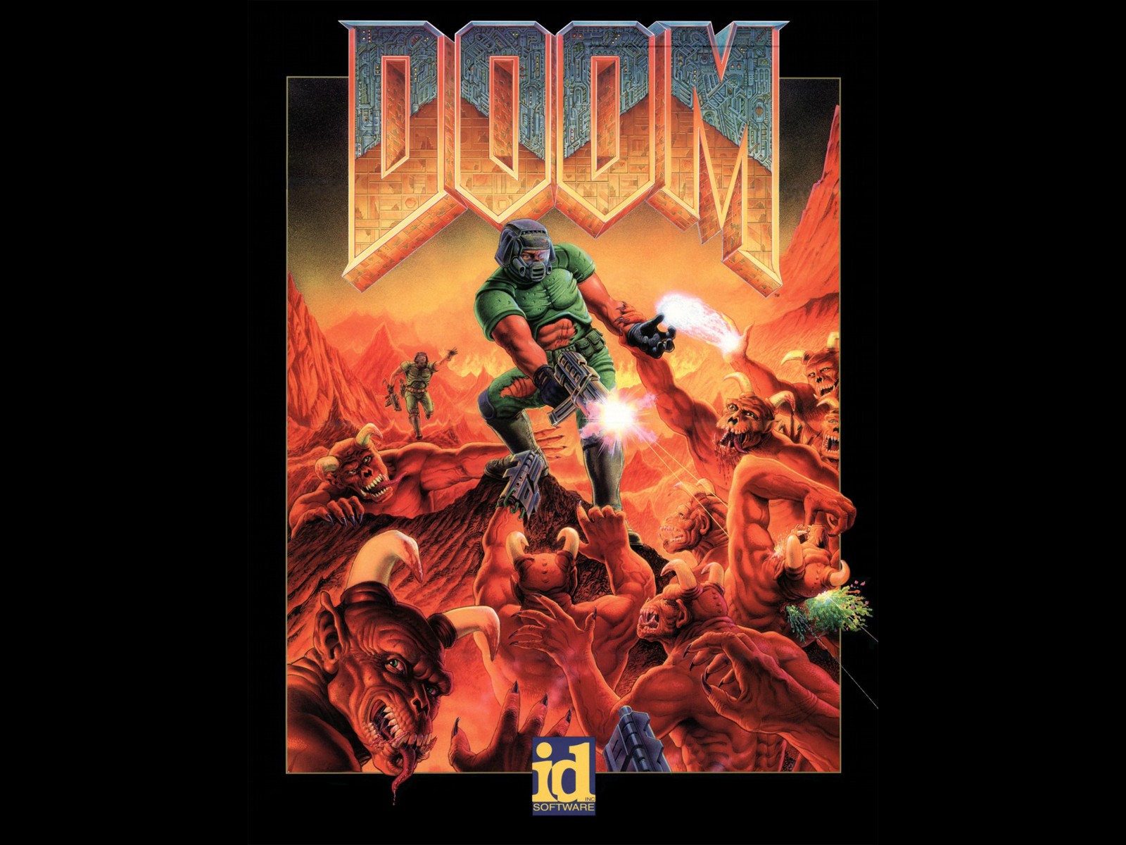 Doom Game Video Games Id Software Video Game Art Nostalgia Video Game Heroes Hell Demon Demon Horns  1600x1200