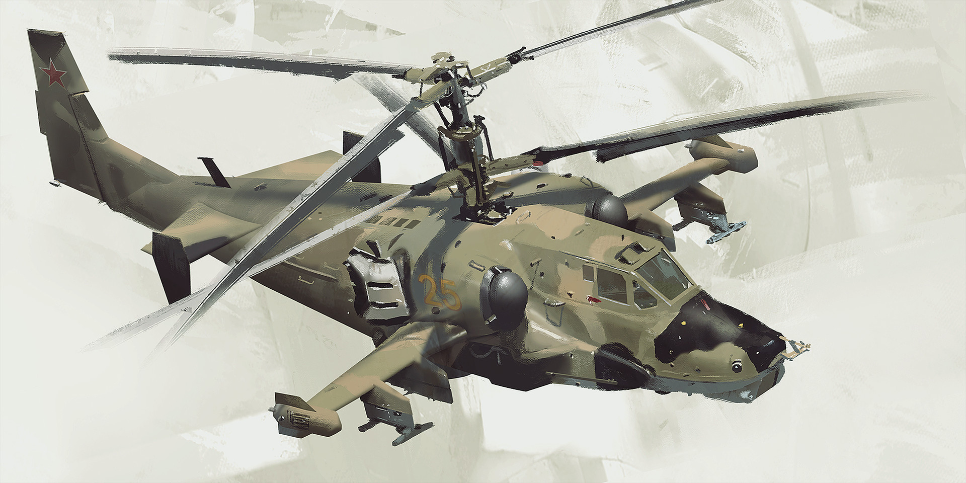 Vehicle Fly White Background Helicopter Concept Art Joe Gloria Aircraft Kamov Ka 50 Attack Helicopte 1920x960