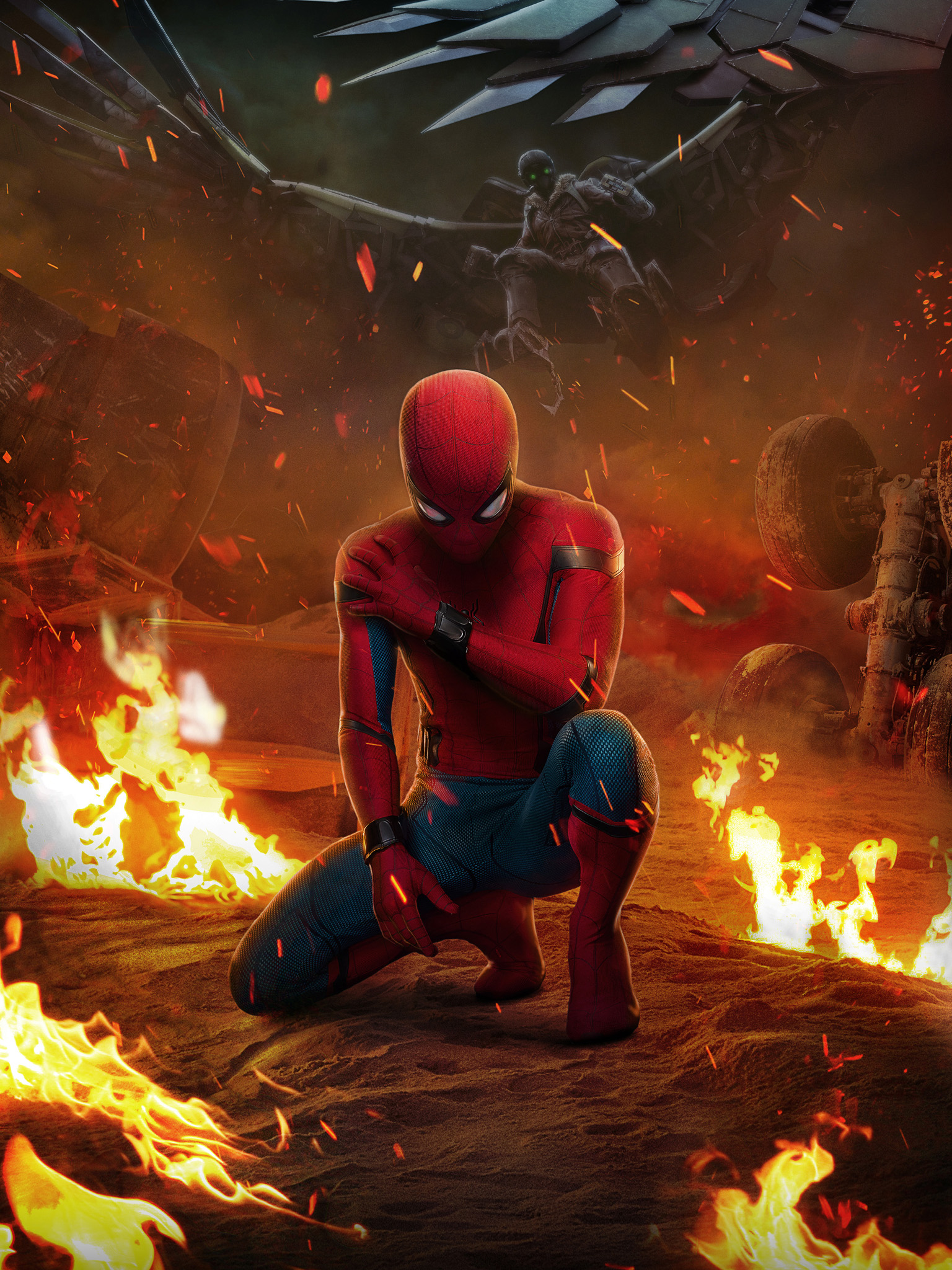 Spider Man Homecoming Movie Peter Parker Movies Superhero Portrait Display 1536x2048