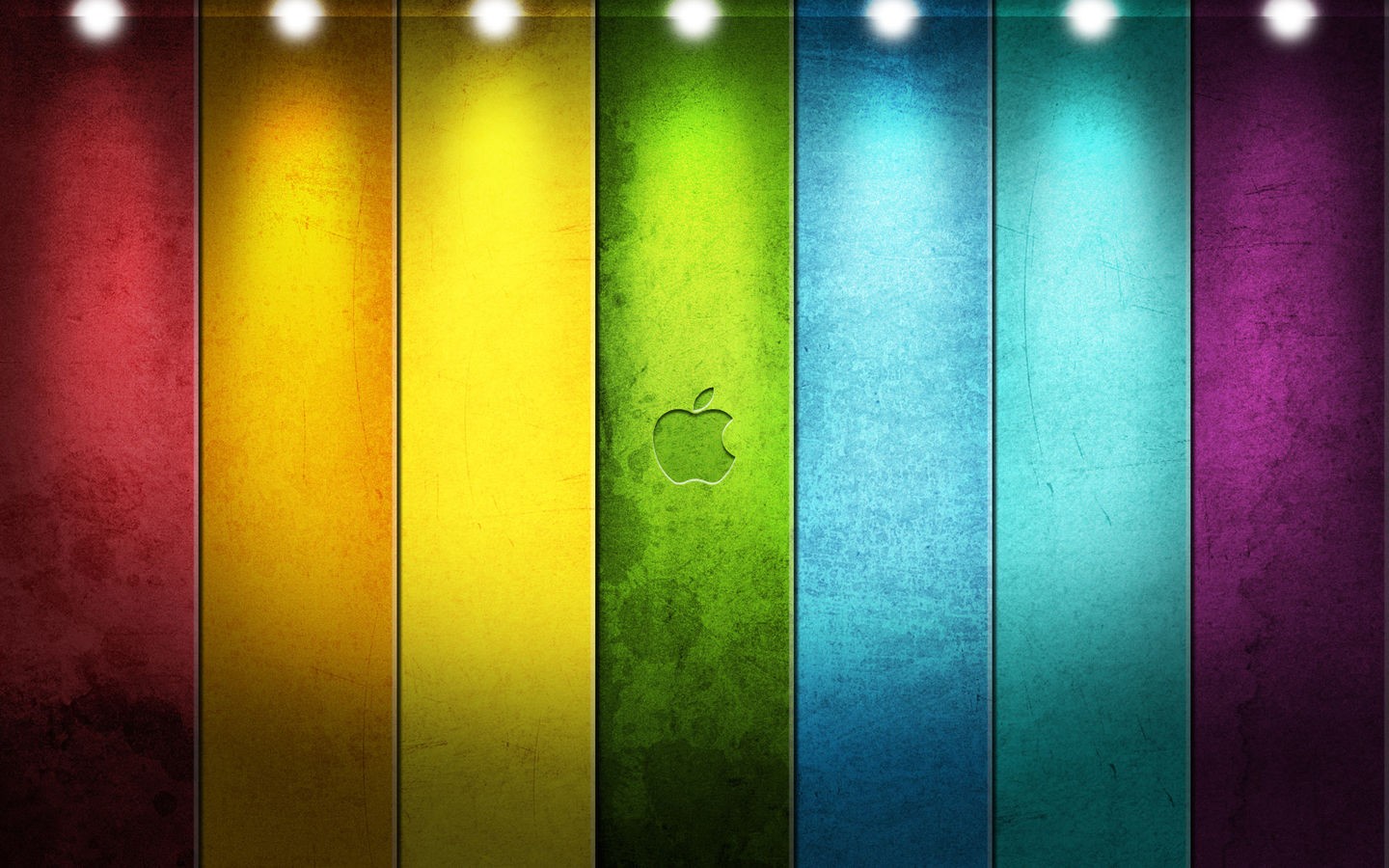 Apple Inc Logo Digital Art Colorful Spectrum Panels 1440x900