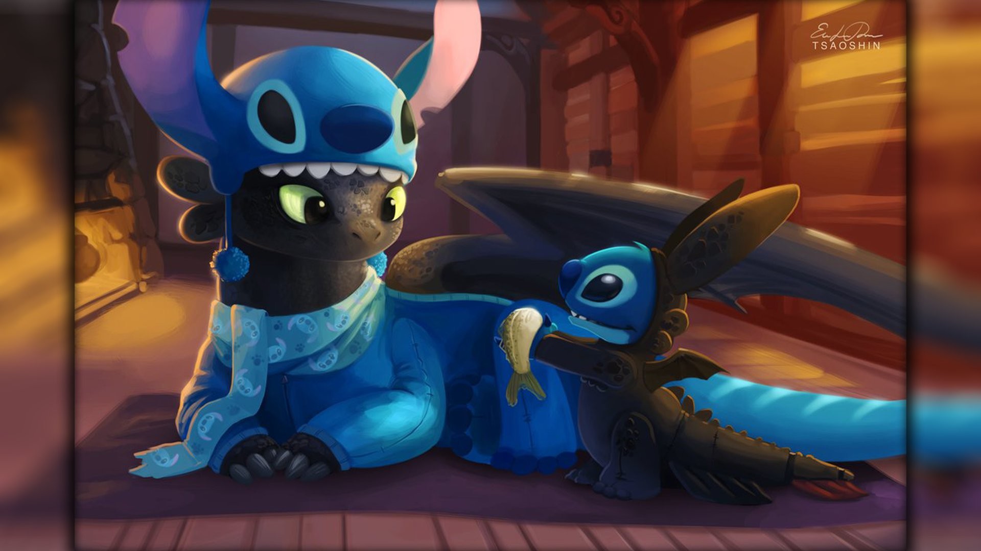 Lilo And Stitch Dragon Toothless How To Train Your Dragon Stitch 1920x1080