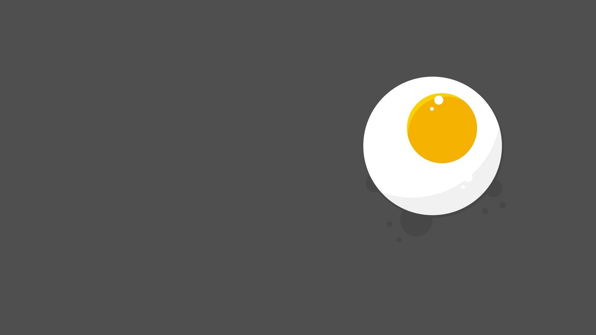 Minimalism Fried Egg Eggs 2048x1152