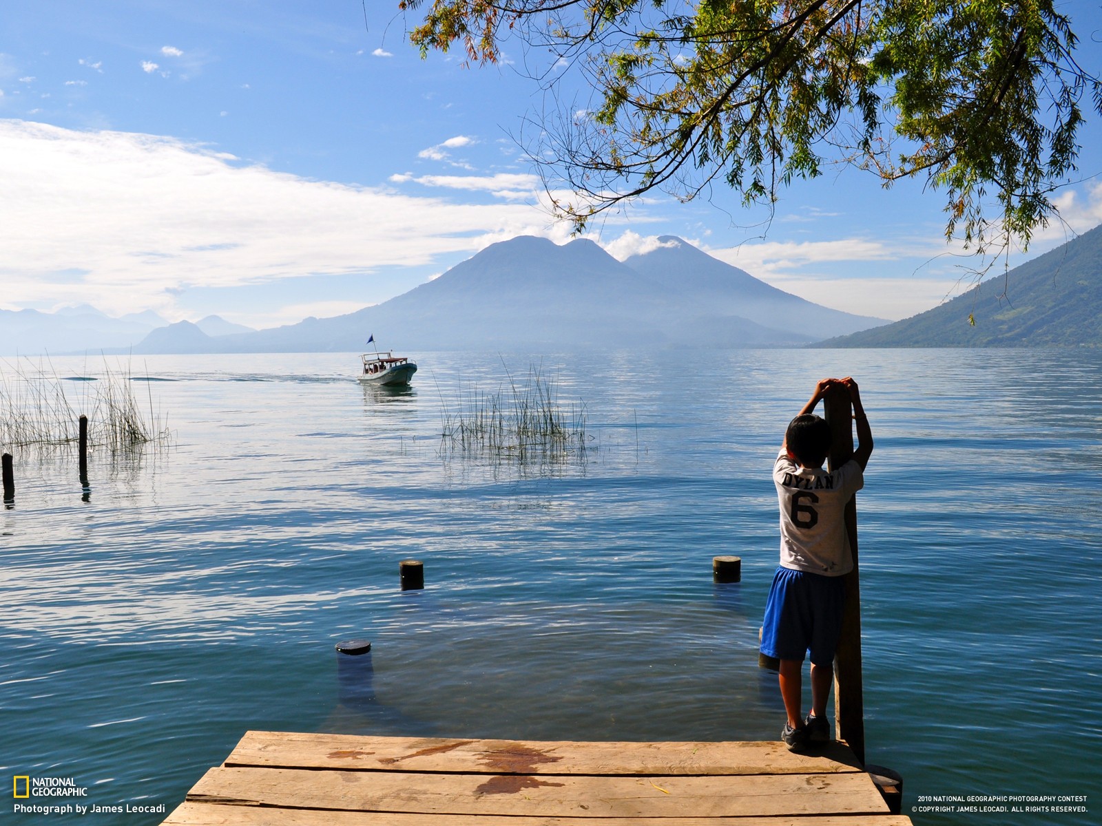 National Geographic Mountains Boat Children Water Lake Guatemala National Geographic Water Children  1600x1200