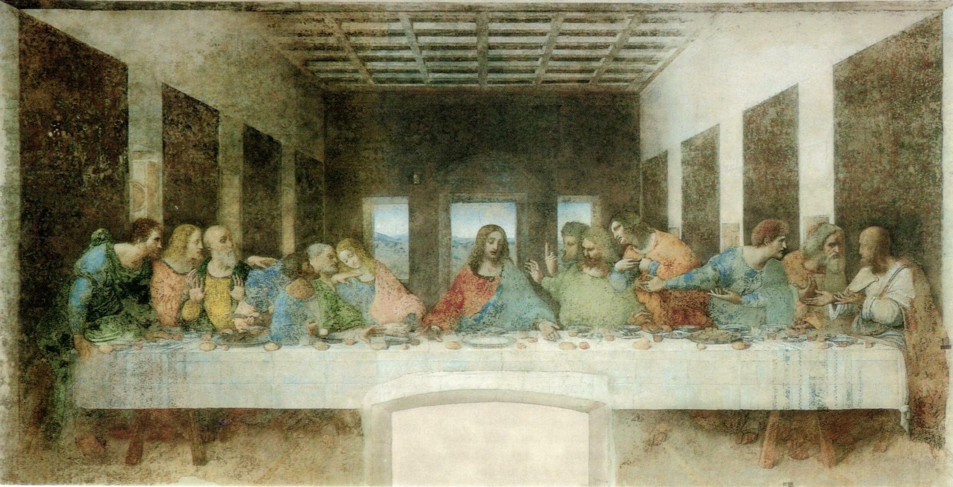 Leonardo Da Vinci The Last Supper Painting Jesus Christ Classic Art 1920x981
