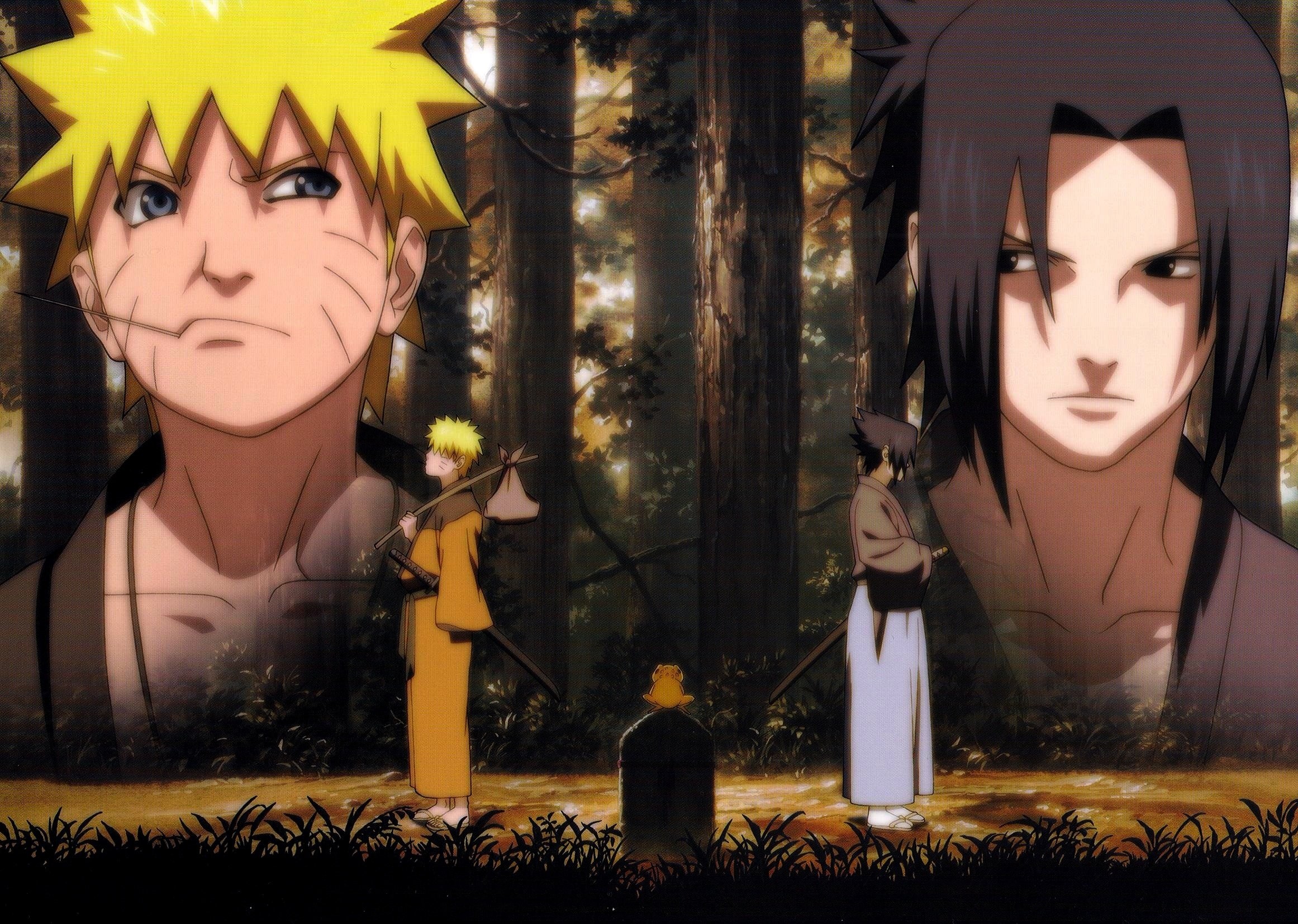Naruto Shippuuden Uchiha Sasuke Uzumaki Naruto Naruto Shippuuden Forest Sabre Katana 2323x1654