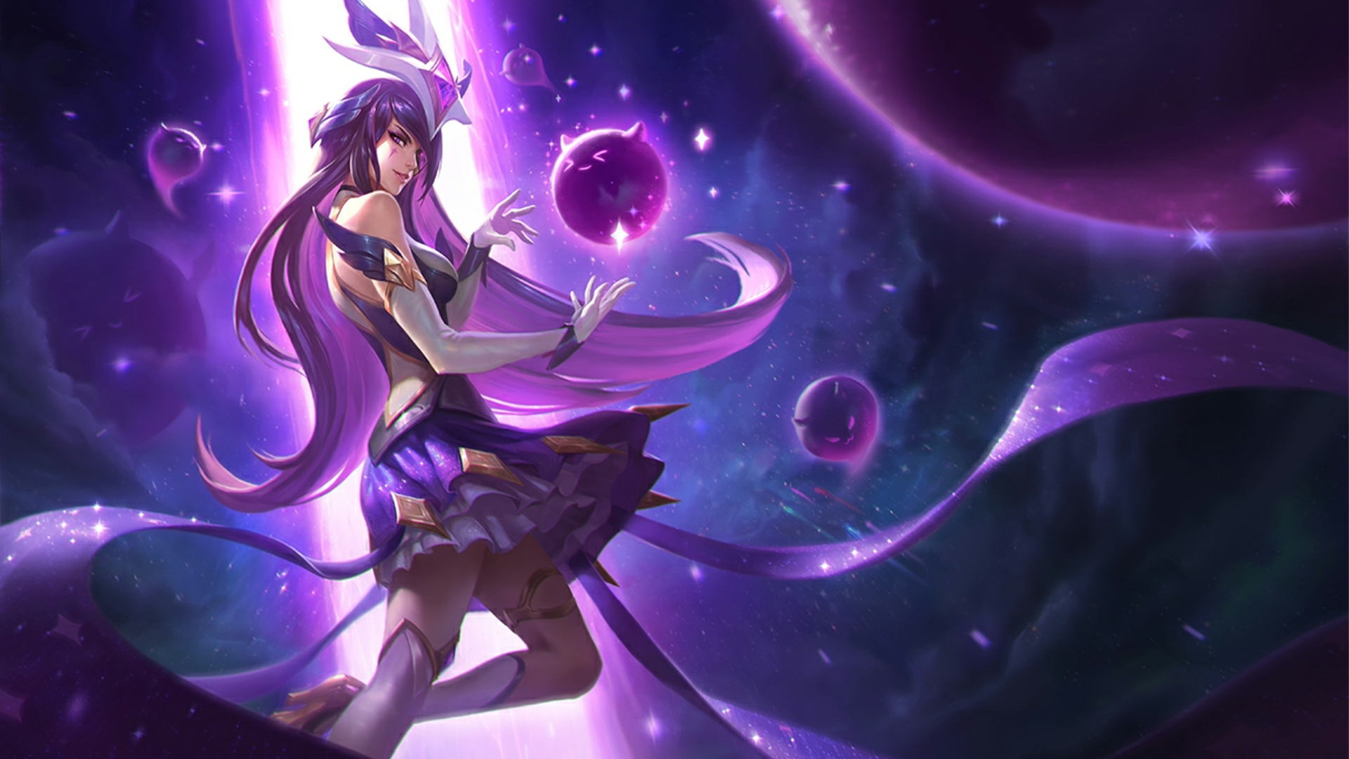 Summoners Rift League Of Legends Star Guardian Anime Stars Shooting Stars Syndra Emoji 1920x1080