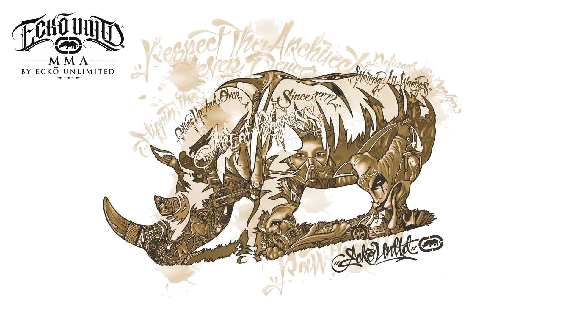 Ecko Simple Background Artwork Rhino 1920x1080