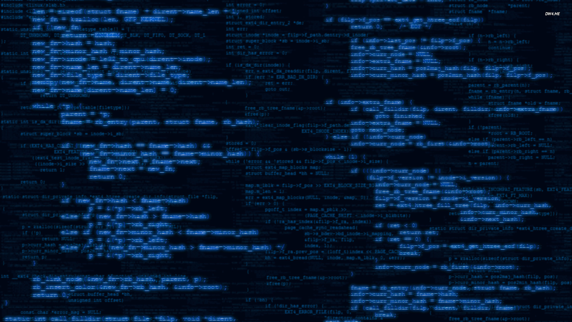 Programming Language Web Development Code Programming Computer Blue Blue Background Blurred Glowing 1920x1080