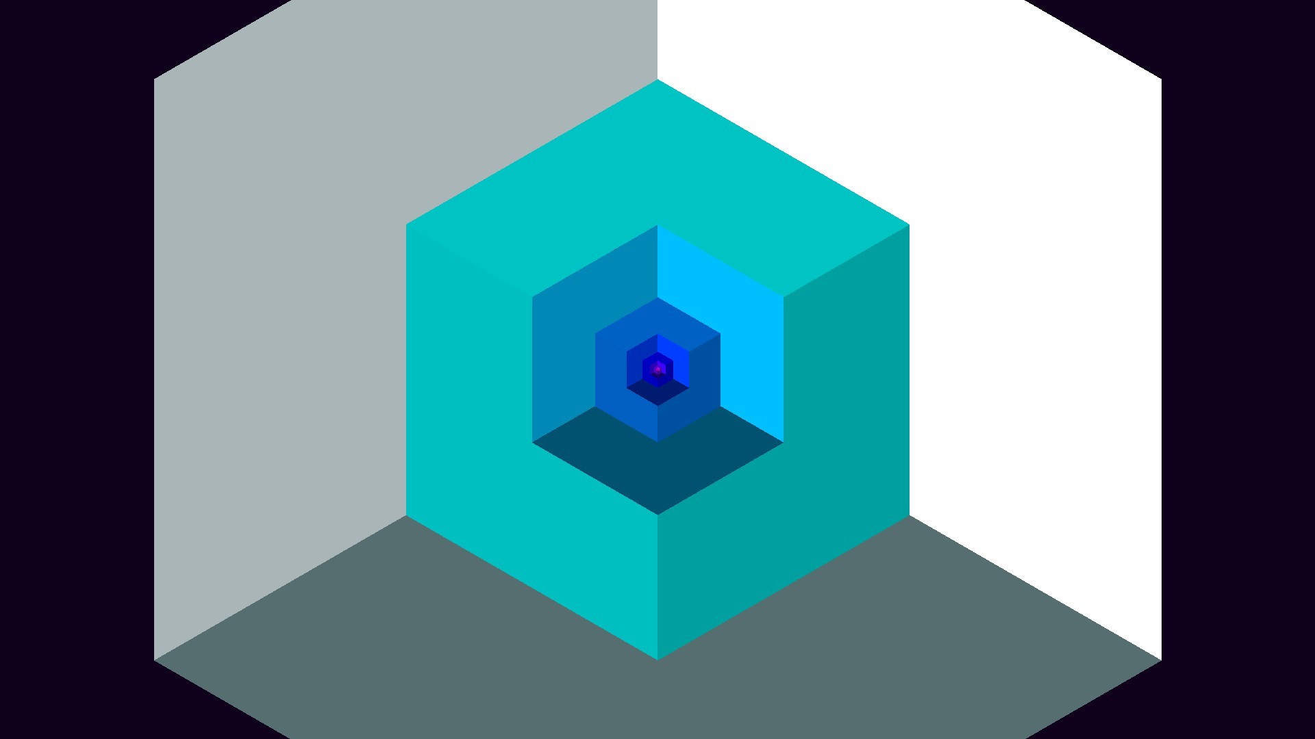 Fez Cube Geometry Cyan Blue 1920x1080