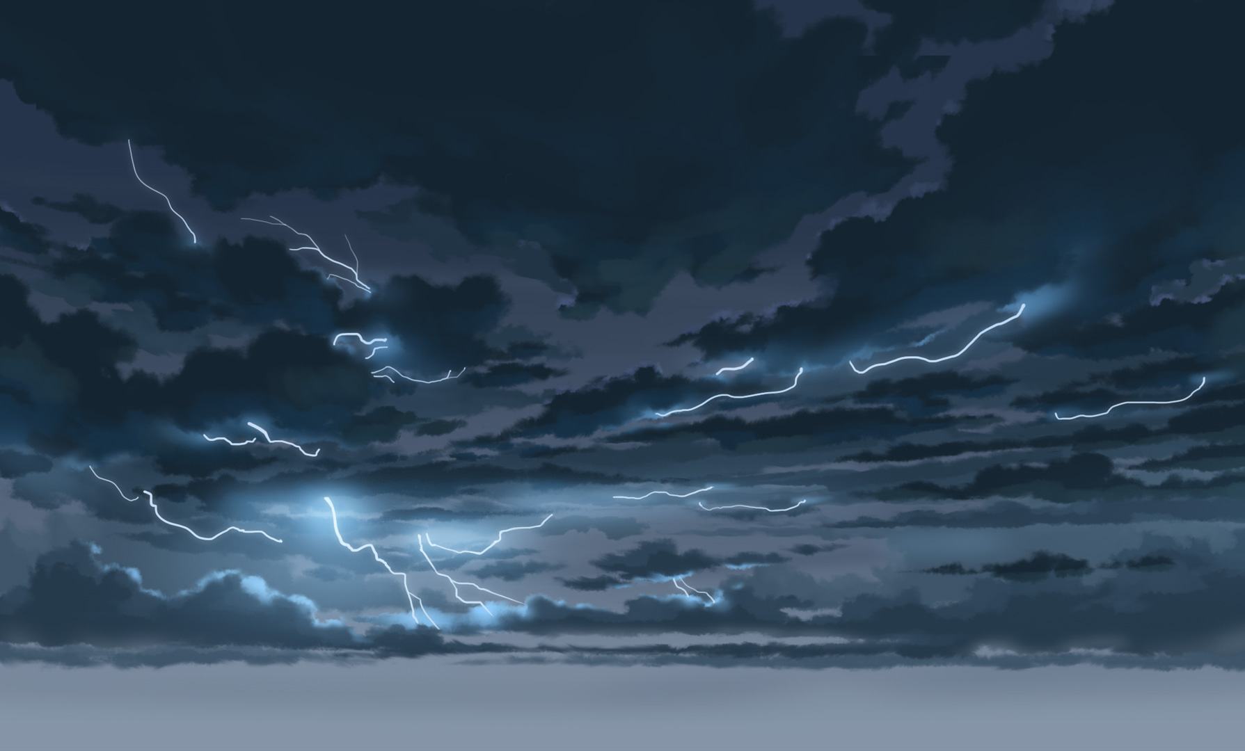 Light Fairytail Artwork Sky Lightning Clouds Nature Cyan Storm 1789x1080