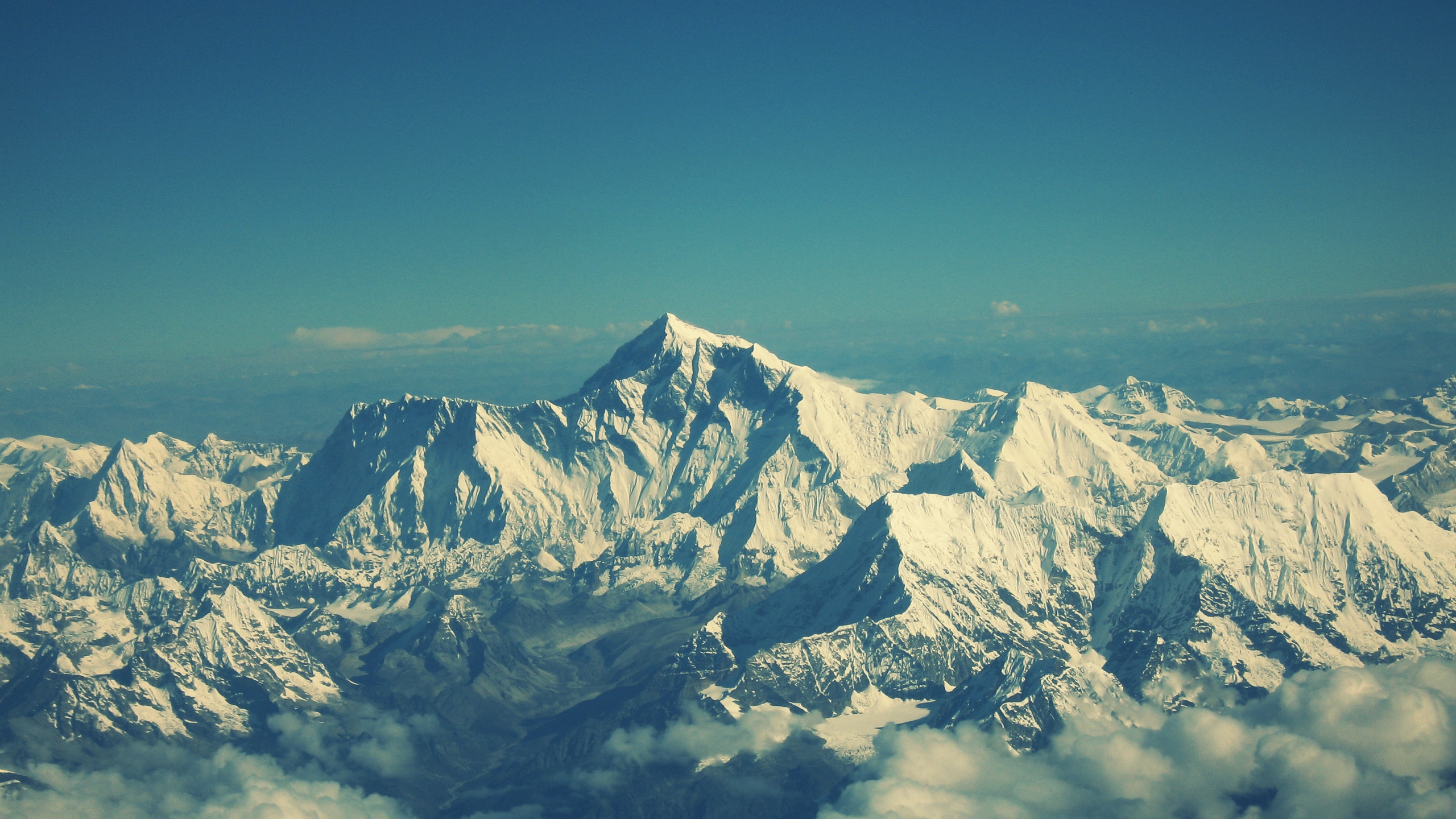 Mountains Mount Everest Sky Clouds Blue 2560x1440