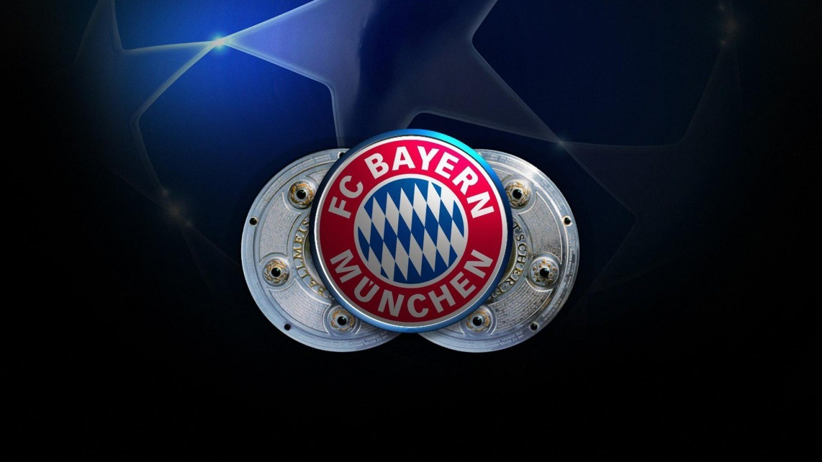 FC Bayern Logo Soccer Blue Background 1600x900