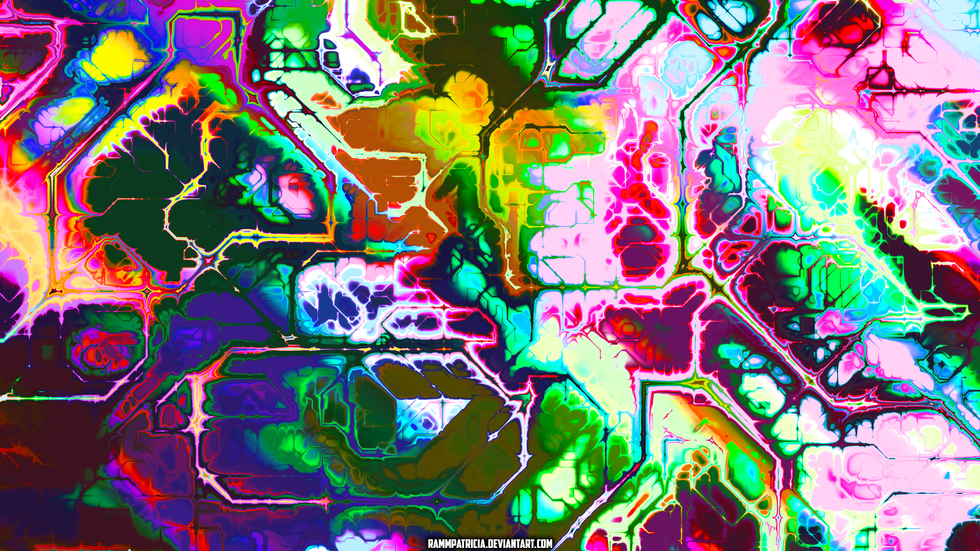 Digital Digital Art RammPatricia Iridescent Colorful Watermarked 1920x1080