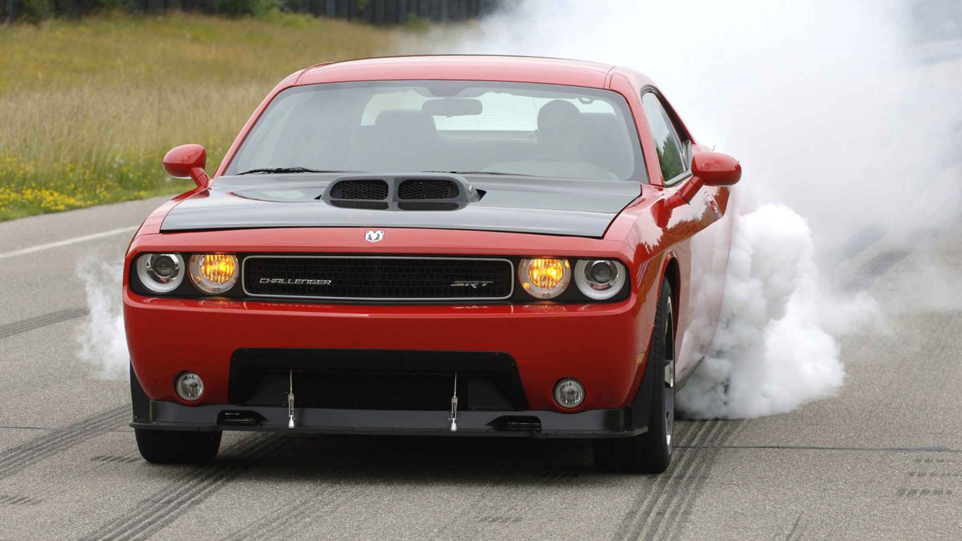 Red Cars Muscle Car Muscle Cars Scoop Burnout Vehicle American Cars Dodge Dodge Challenger Dodge Cha 1920x1080