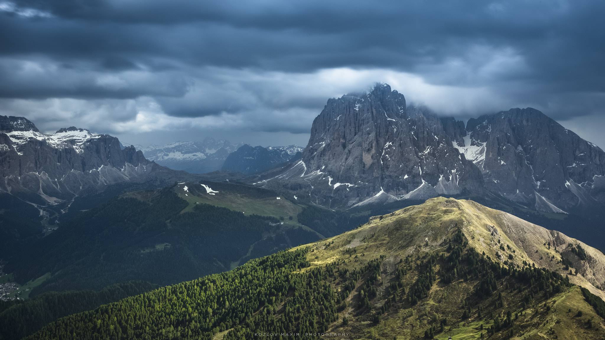 Landscape Mountains Clouds Dolomite Alps 2048x1152