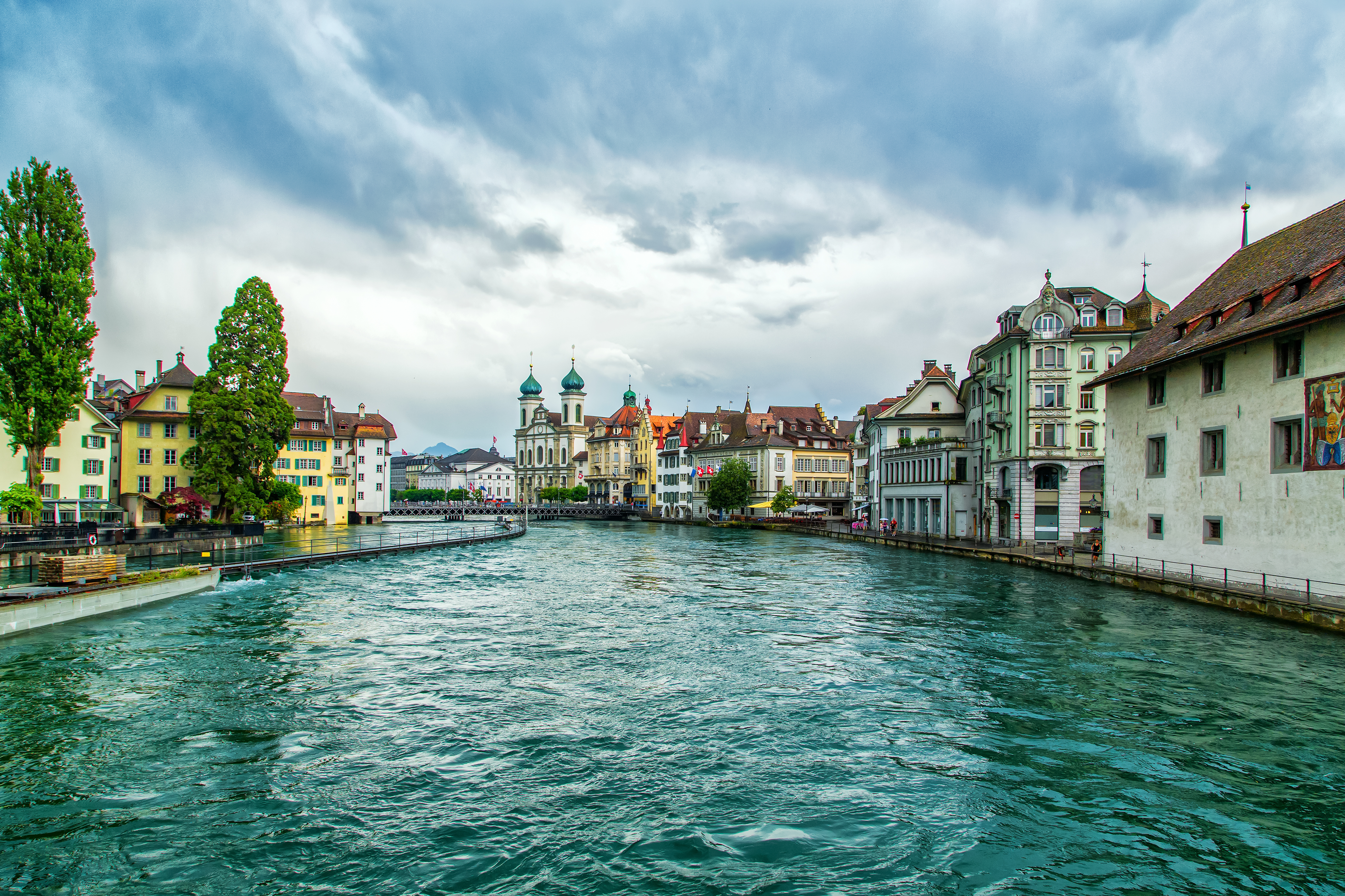 Lucerne Switzerland Building Canal City Architecture 4500x3000