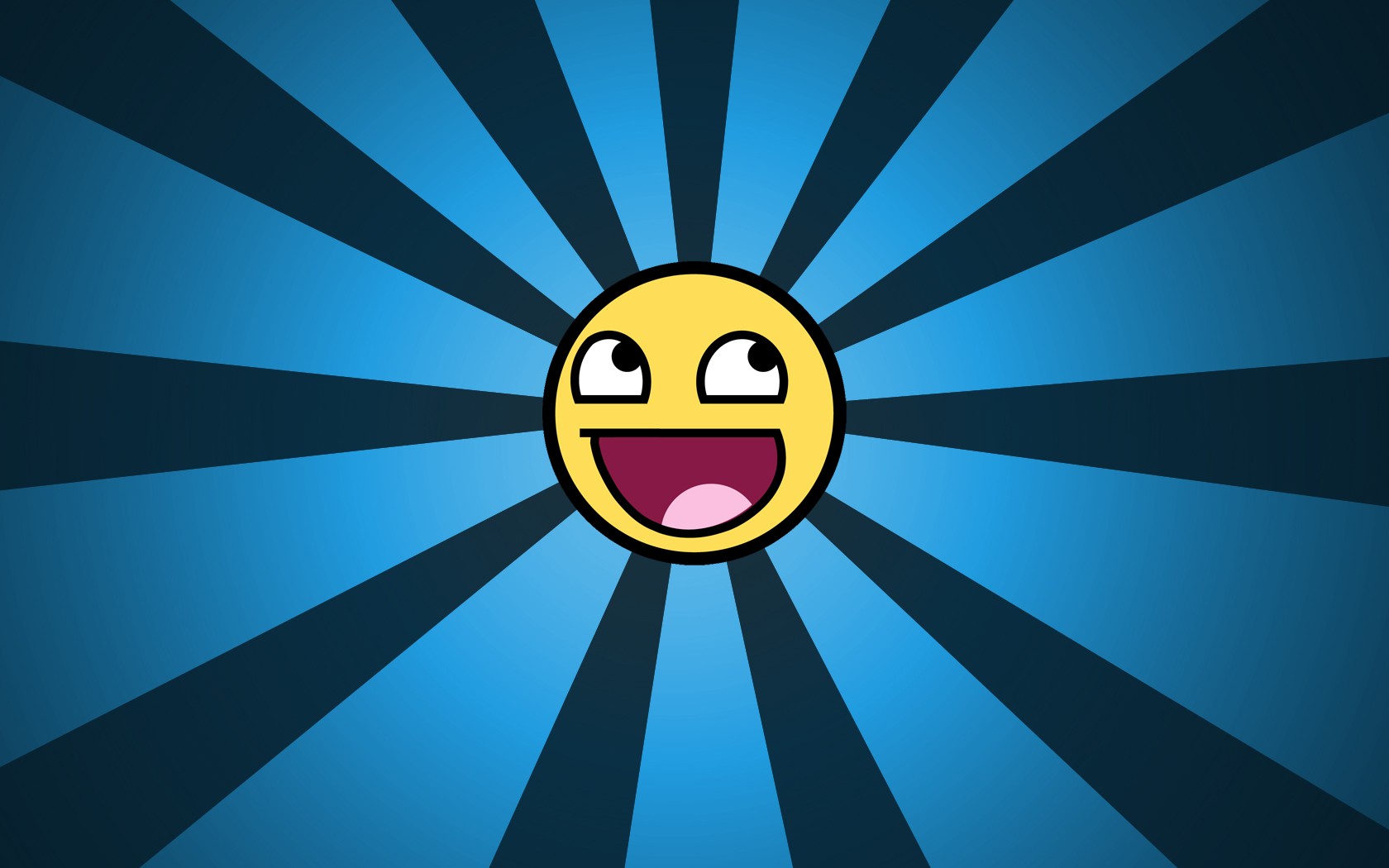 Happy Face Awesome Face Blue Background 1680x1050