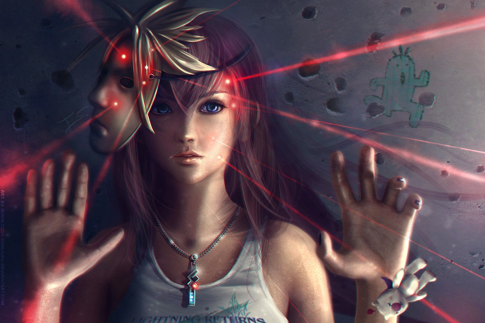 Artwork Women Lasers Pink Hair Final Fantasy Xiii Claire Farron Claire Farron Soft Shading 1920x1280