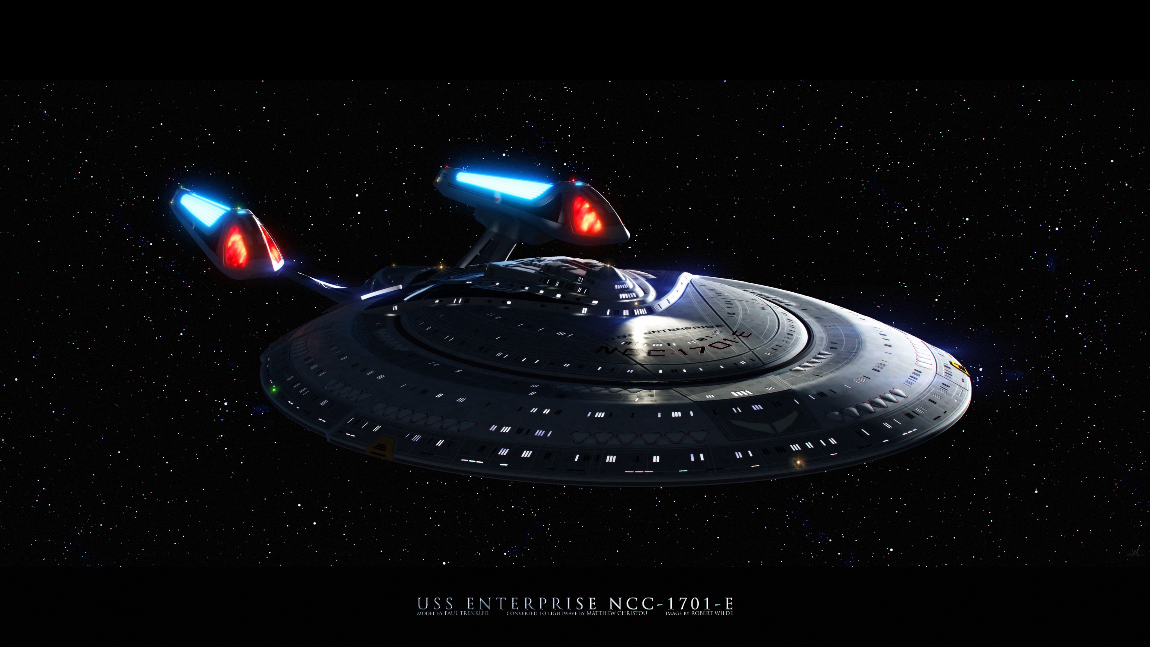 Space Star Trek Spaceship USS Enterprise Spaceship Dark 3840x2160