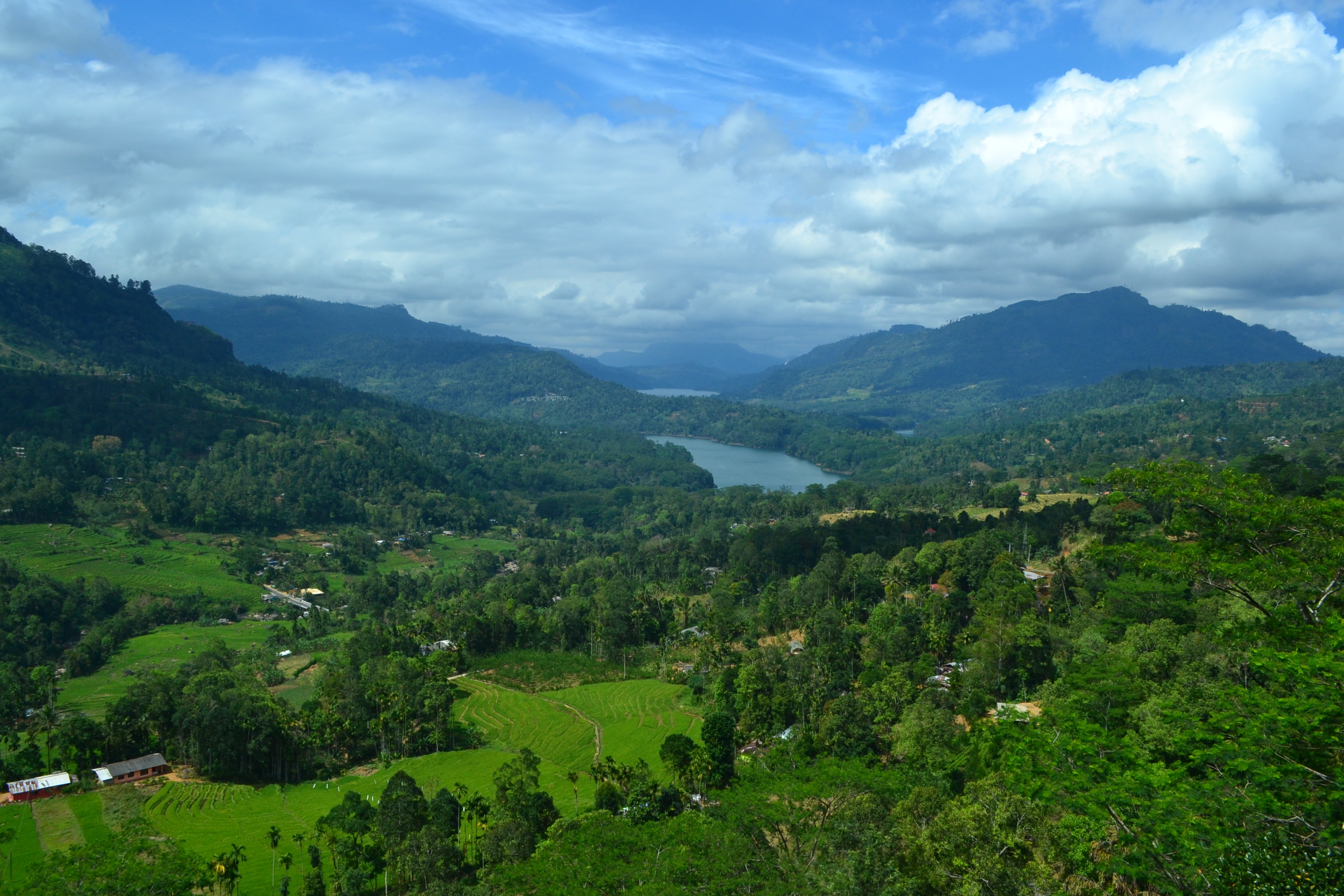 Landscape Nature Mountain Tree Cloud Field Green Sri Lanka 3456x2304