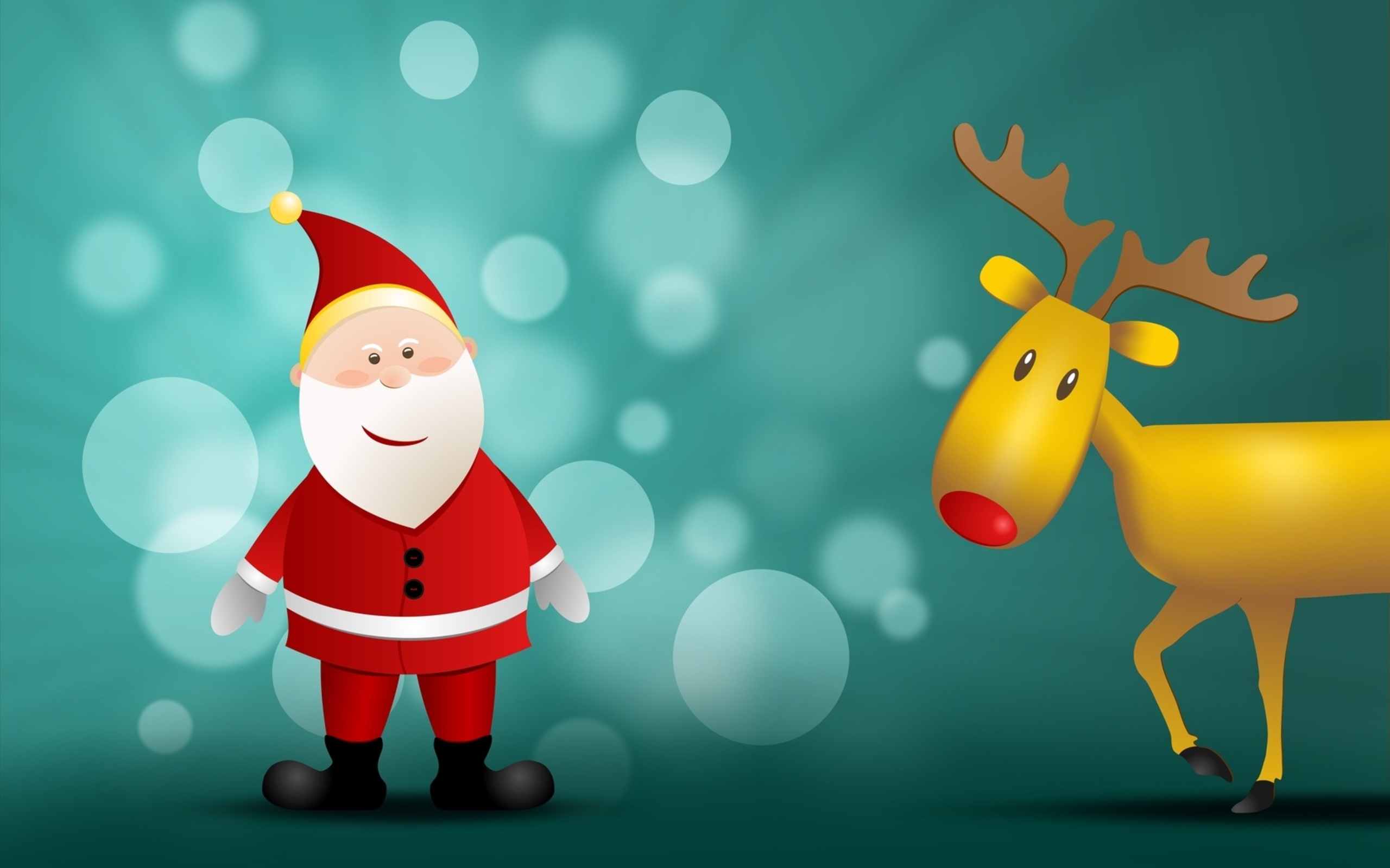 Christmas Santa Reindeer 2560x1600