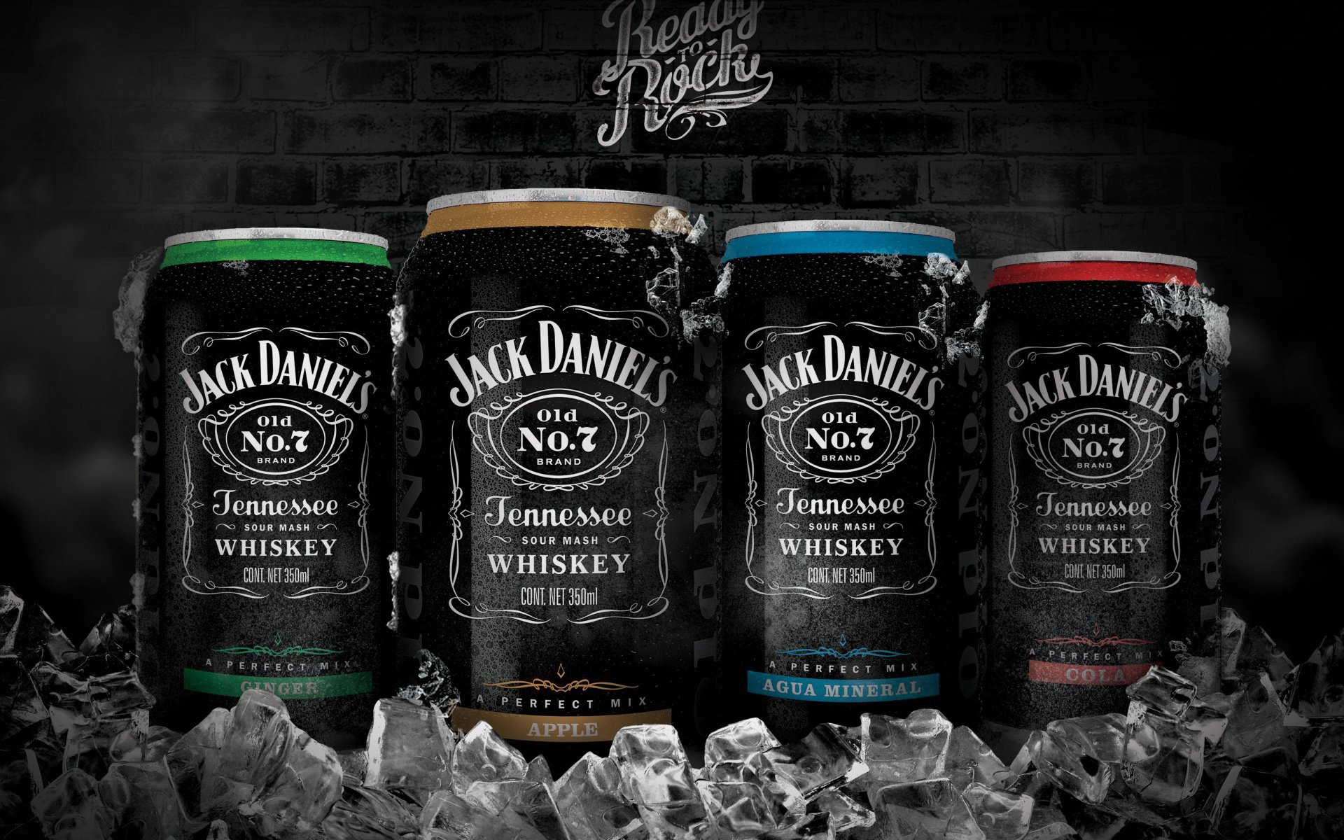 Ice Cubes Jack Daniels Alcohol Can Whiskey Drink Beverages Ice Advertisements Black 1920x1200