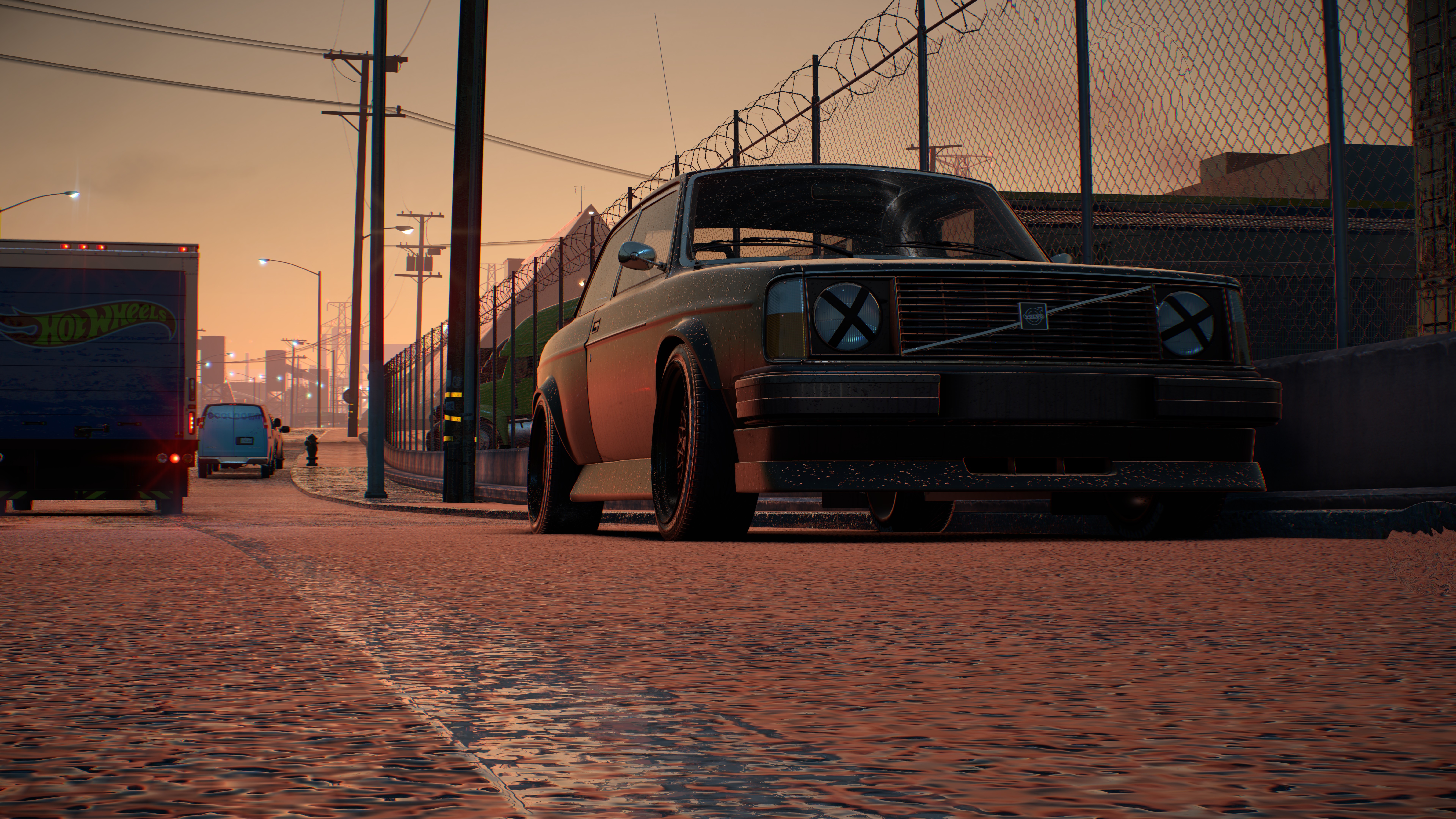 Volvo Need For Speed PC Gaming Console Car Street Volvo 240 Worms Eye View 7680x4320