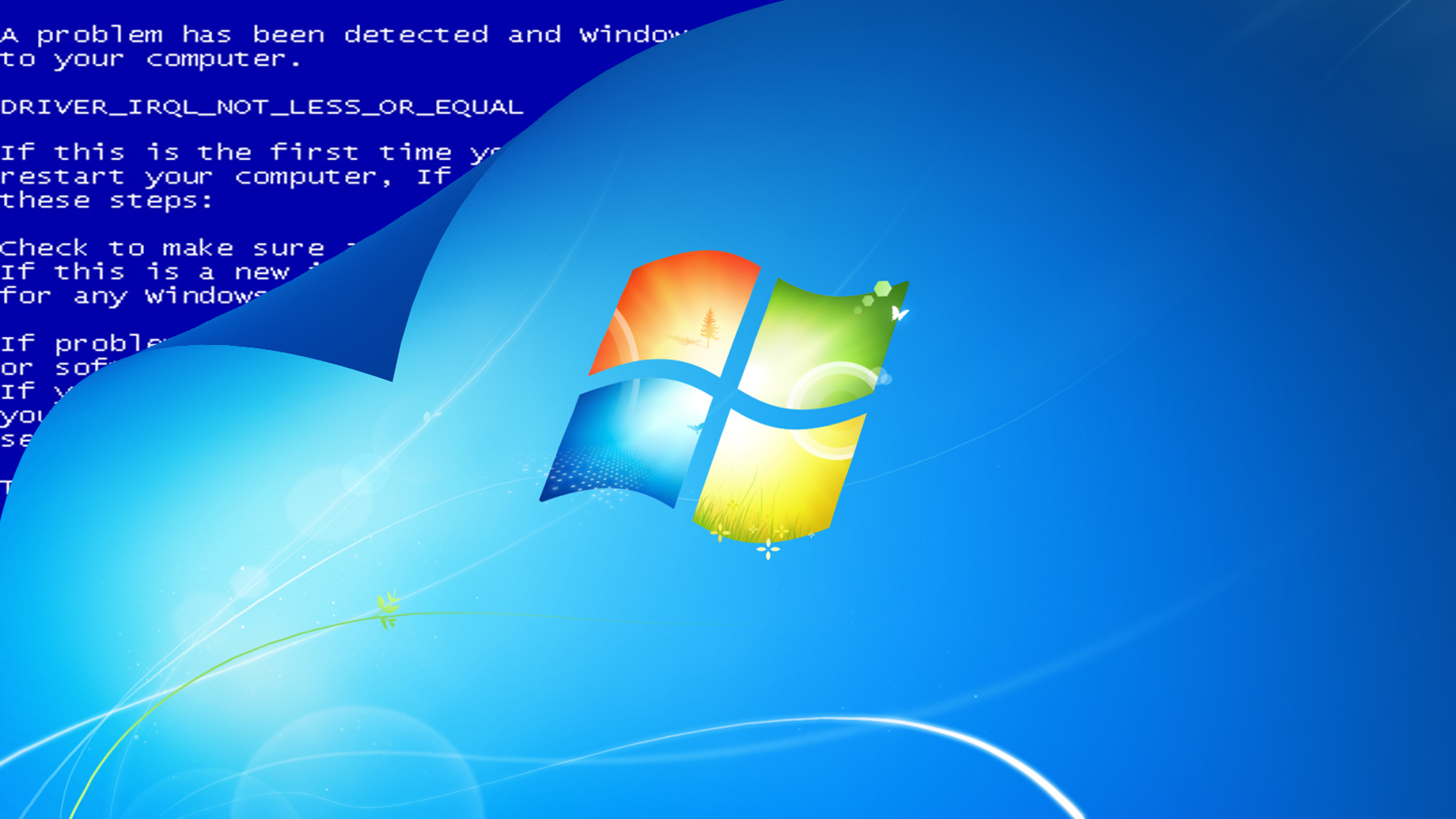 Digital Art Simple Background Text Windows 7 Logo Windows Errors Blue Background Operating System Mi 1920x1080