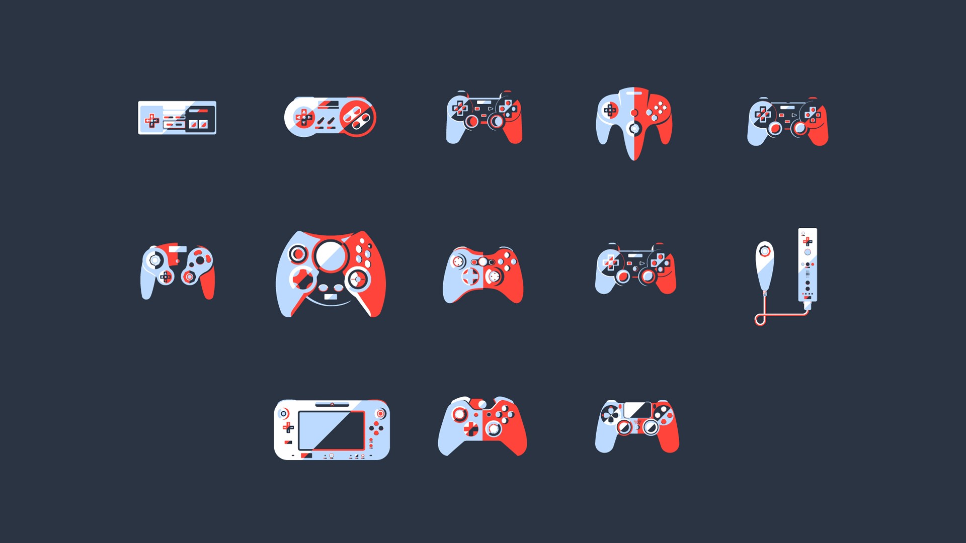 Video Games Controllers Simple Background PlayStation Xbox Nintendo Entertainment System Minimalism  1920x1080