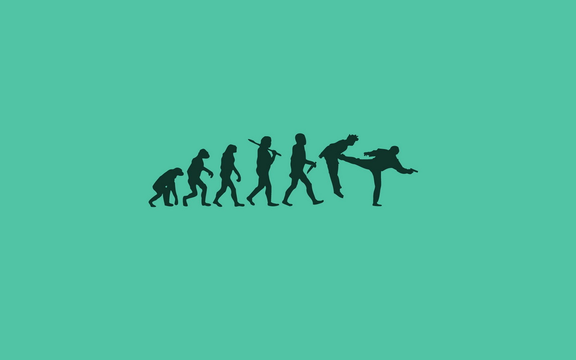 Minimalism Life Evolution Humor Turquoise 1920x1200