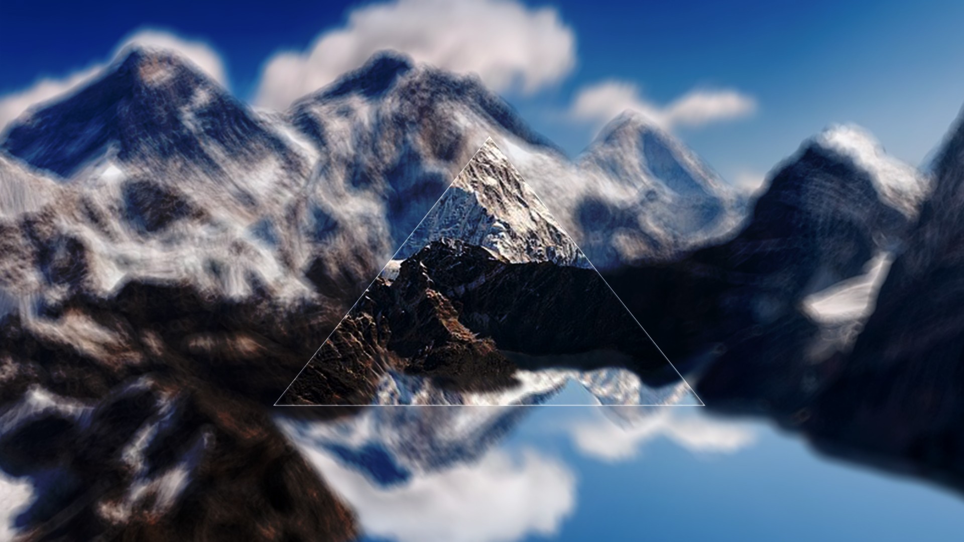 Landscape Digital Art Triangle Mount Everest Himalayas Mountains 1920x1080