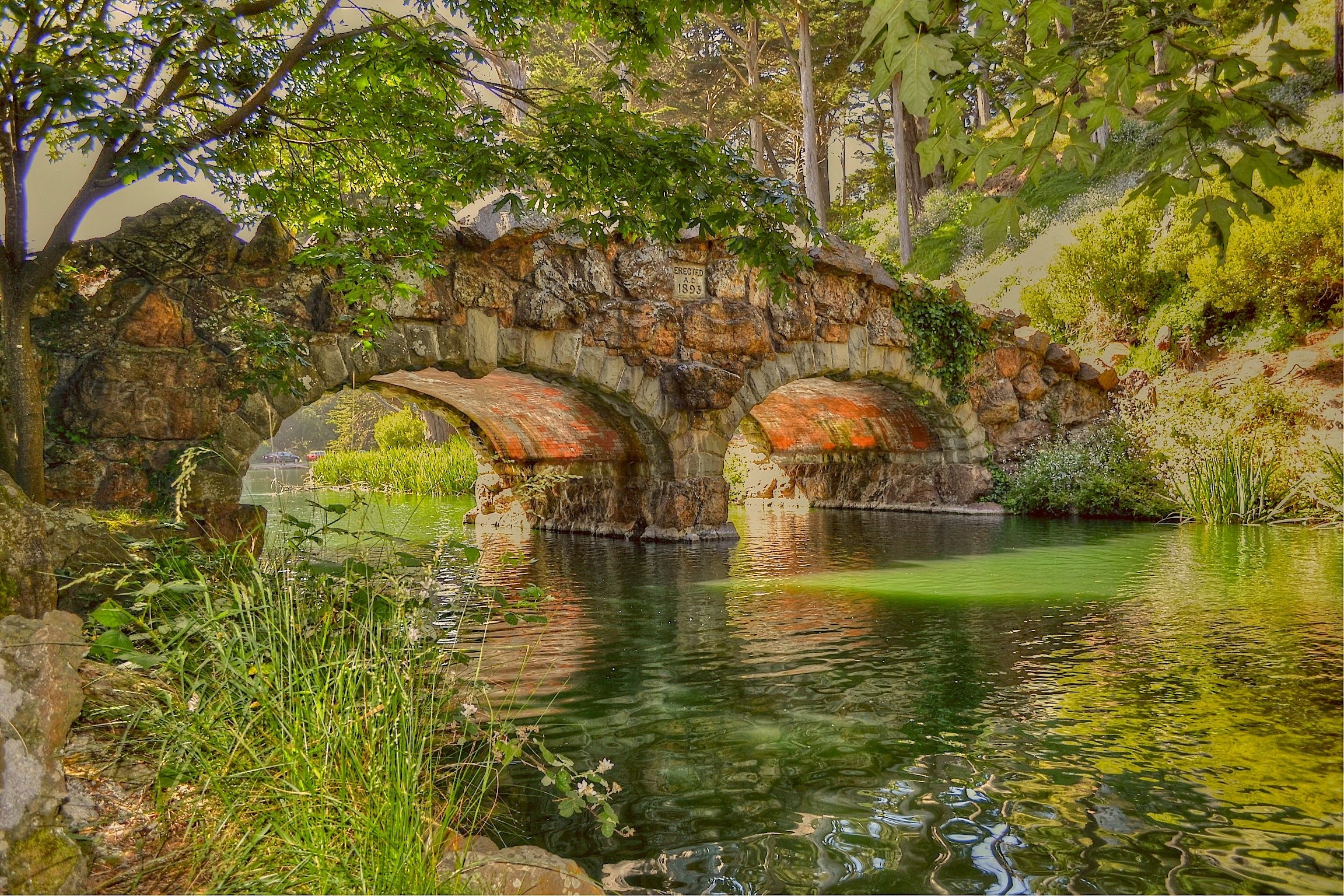 Bridge River Landscape Arch Stone Arch Nature 2304x1536